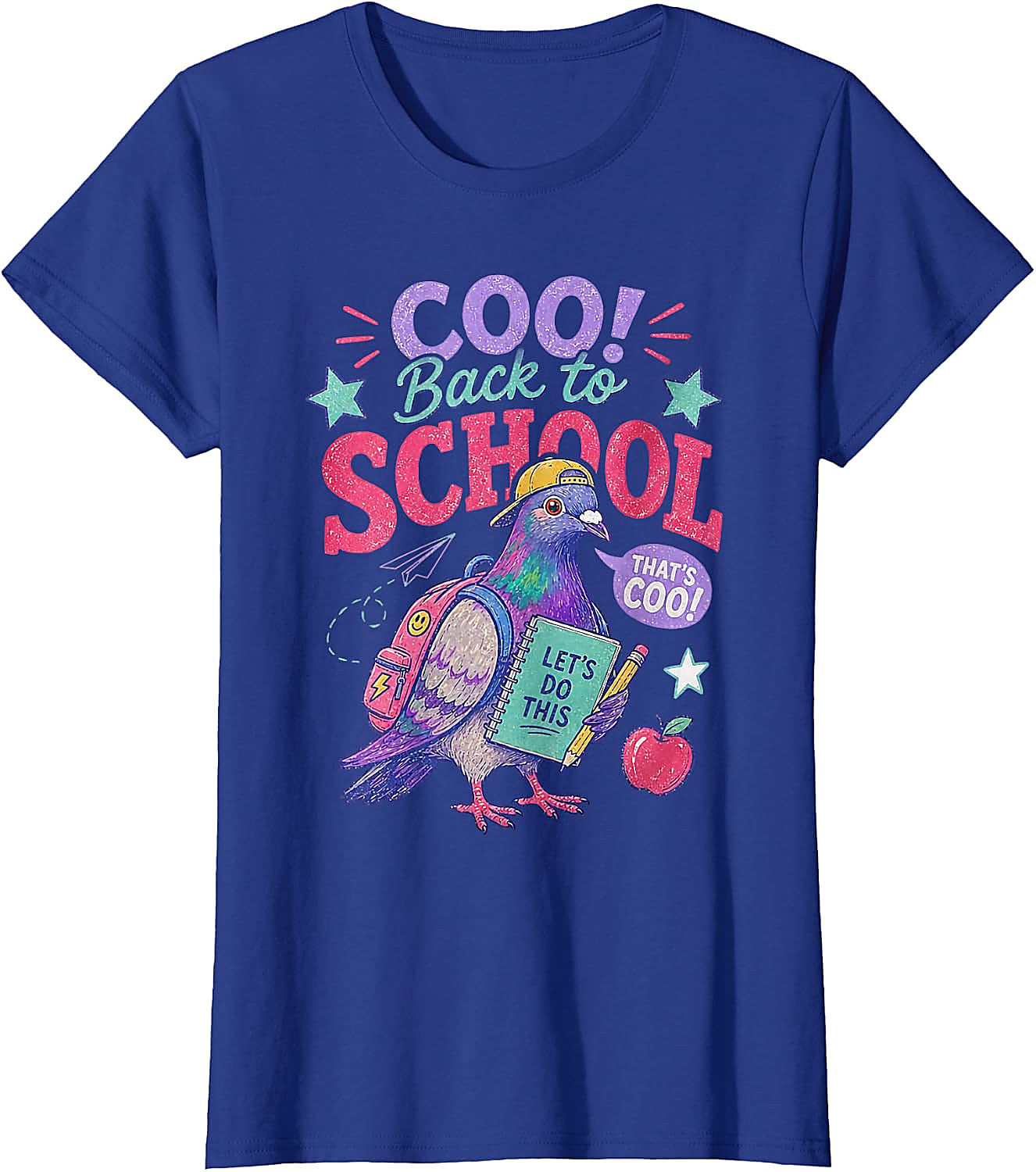 Back to School Pigeon T-Shirt | Funny Teacher Student Tee