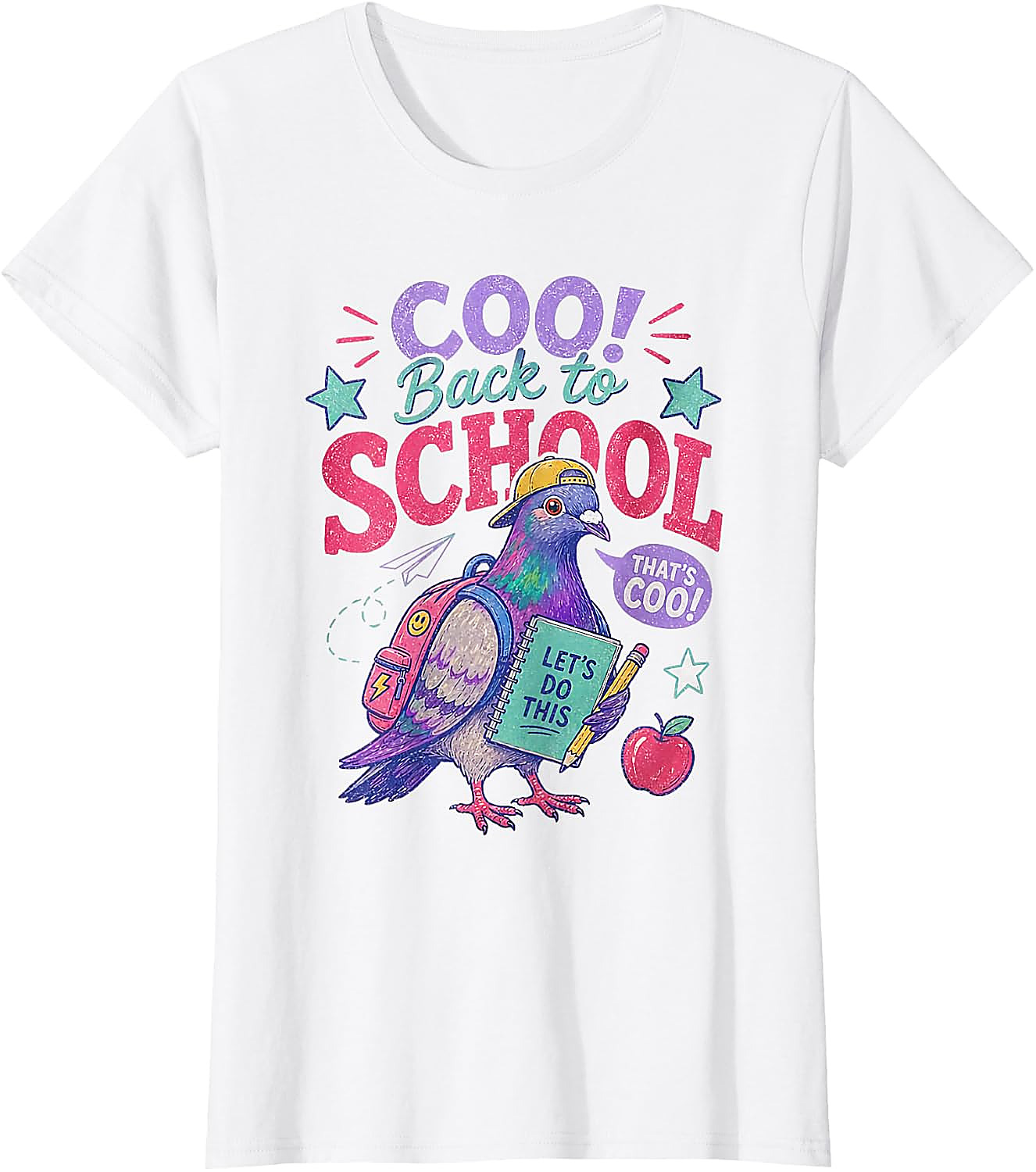 Back to School Pigeon T-Shirt | Funny Teacher Student Tee