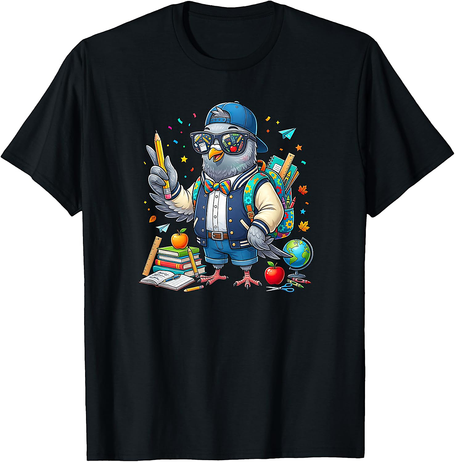Funny Pigeon Back to School T-Shirt for Men Women Kids