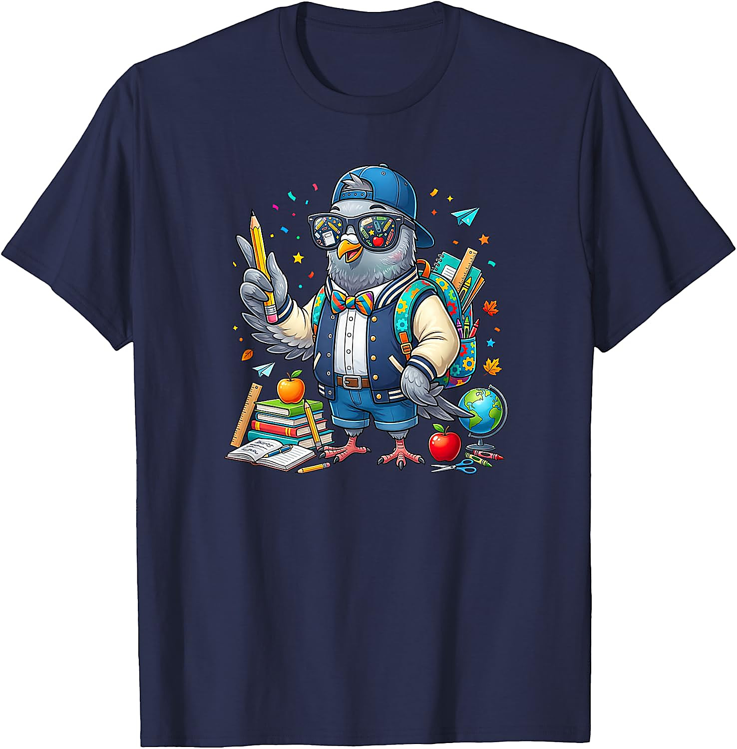 Funny Pigeon Back to School T-Shirt for Men Women Kids