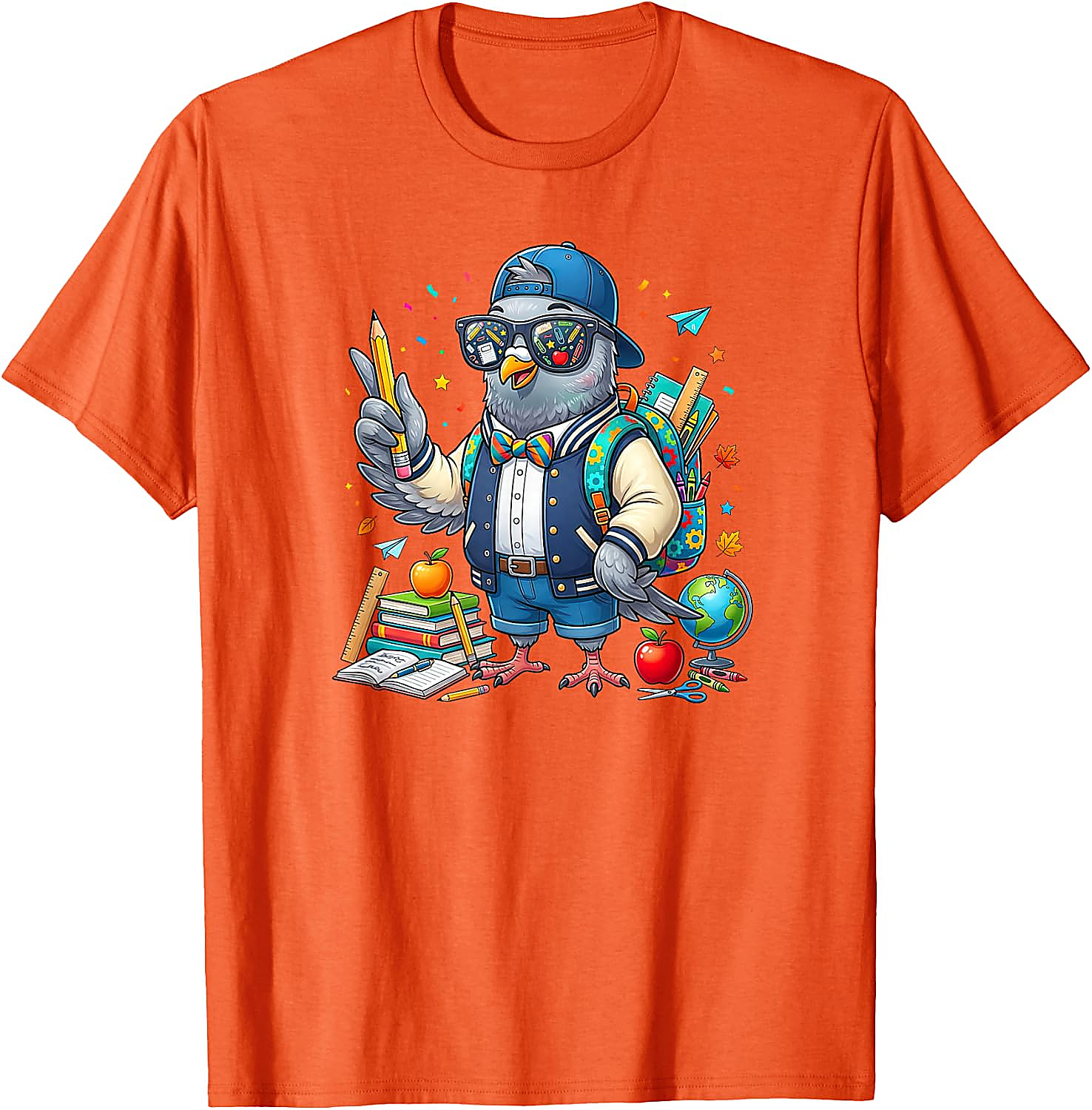 Funny Pigeon Back to School T-Shirt for Men Women Kids