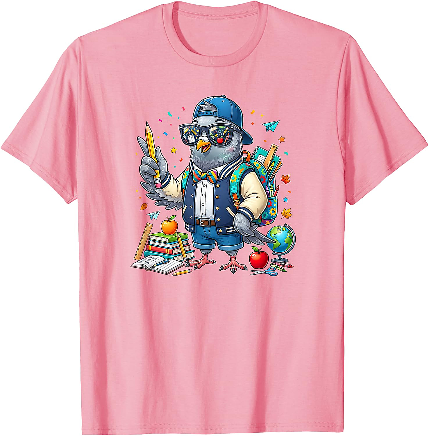Funny Pigeon Back to School T-Shirt for Men Women Kids