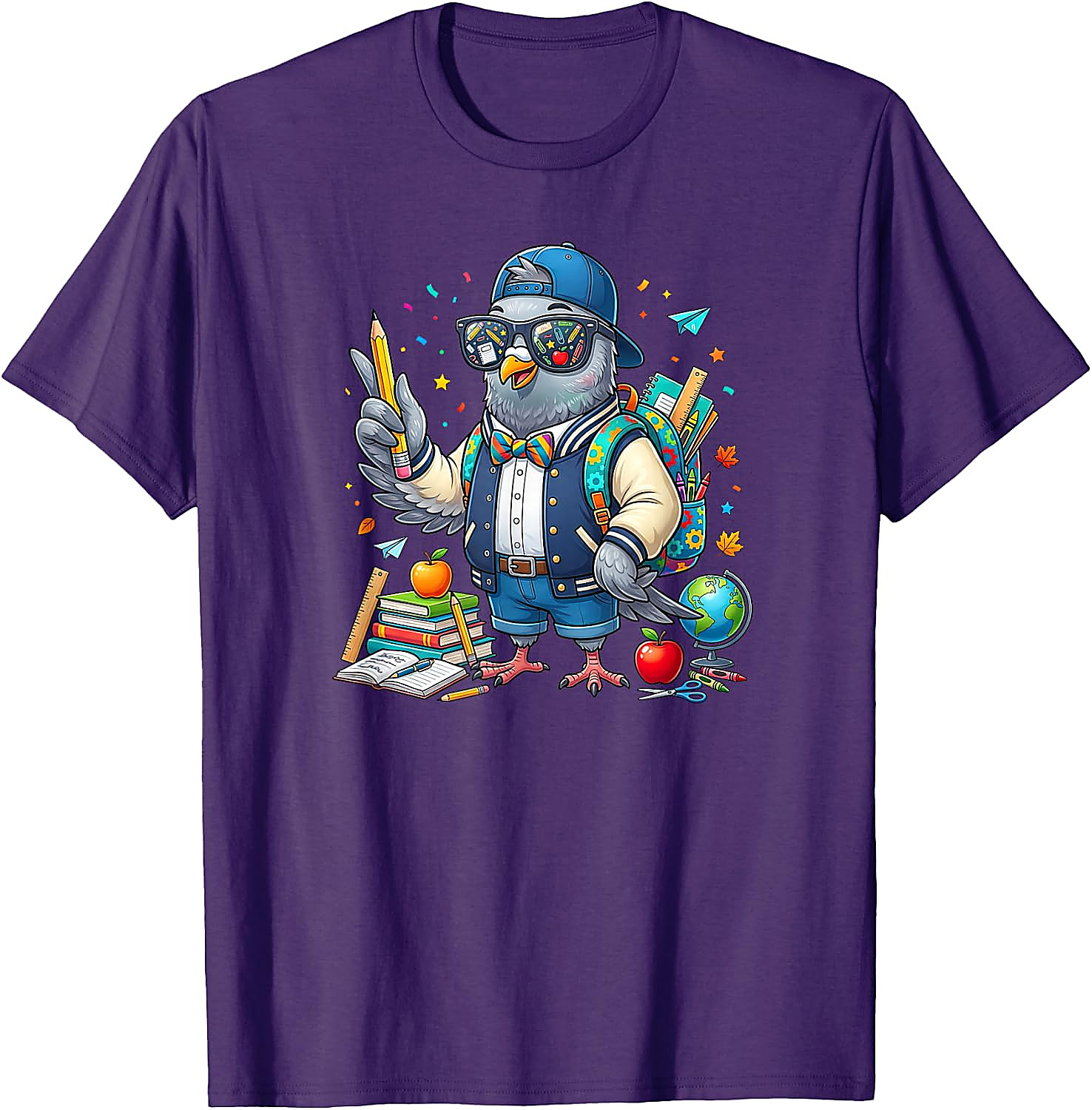 Funny Pigeon Back to School T-Shirt for Men Women Kids
