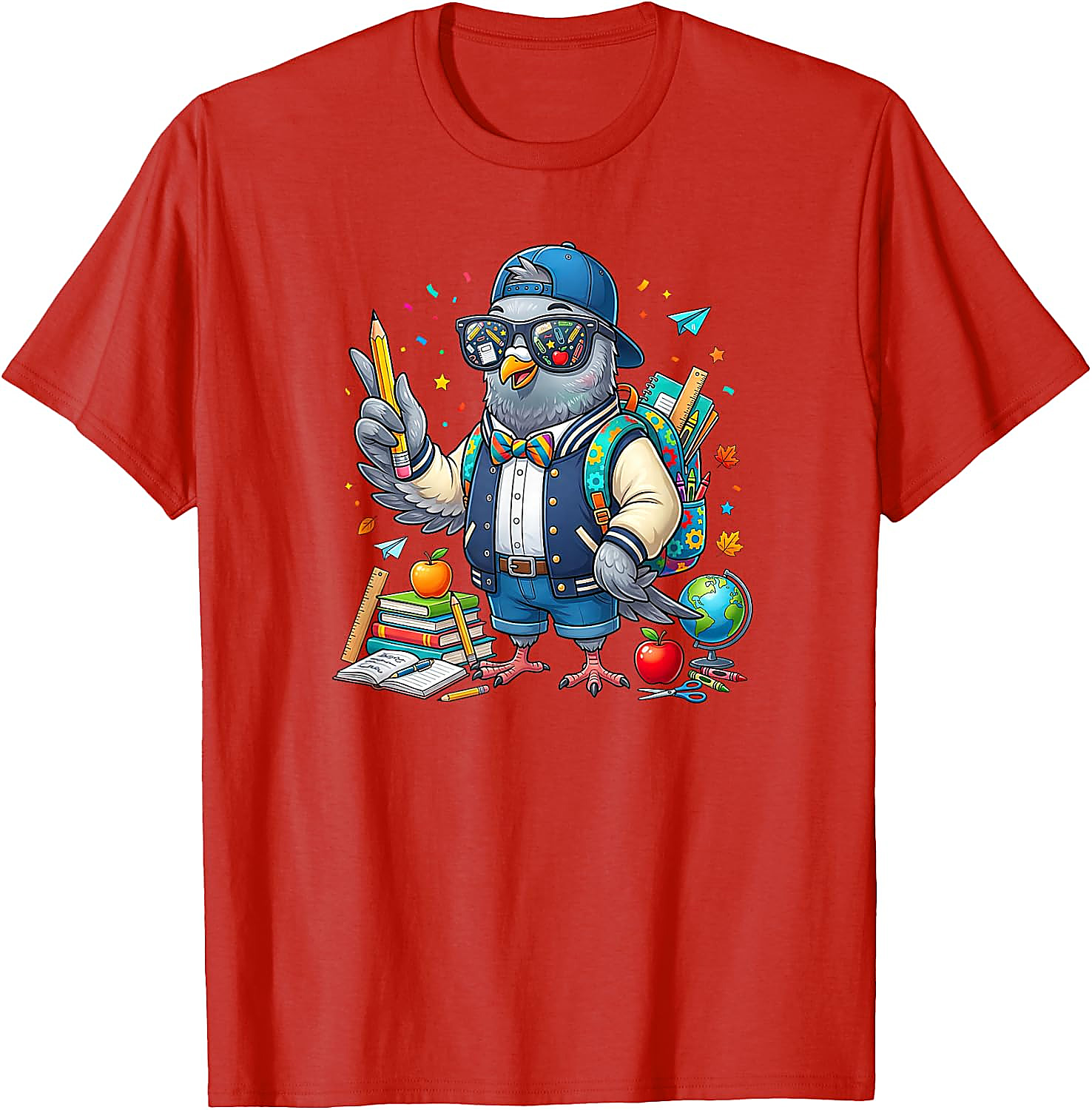 Funny Pigeon Back to School T-Shirt for Men Women Kids