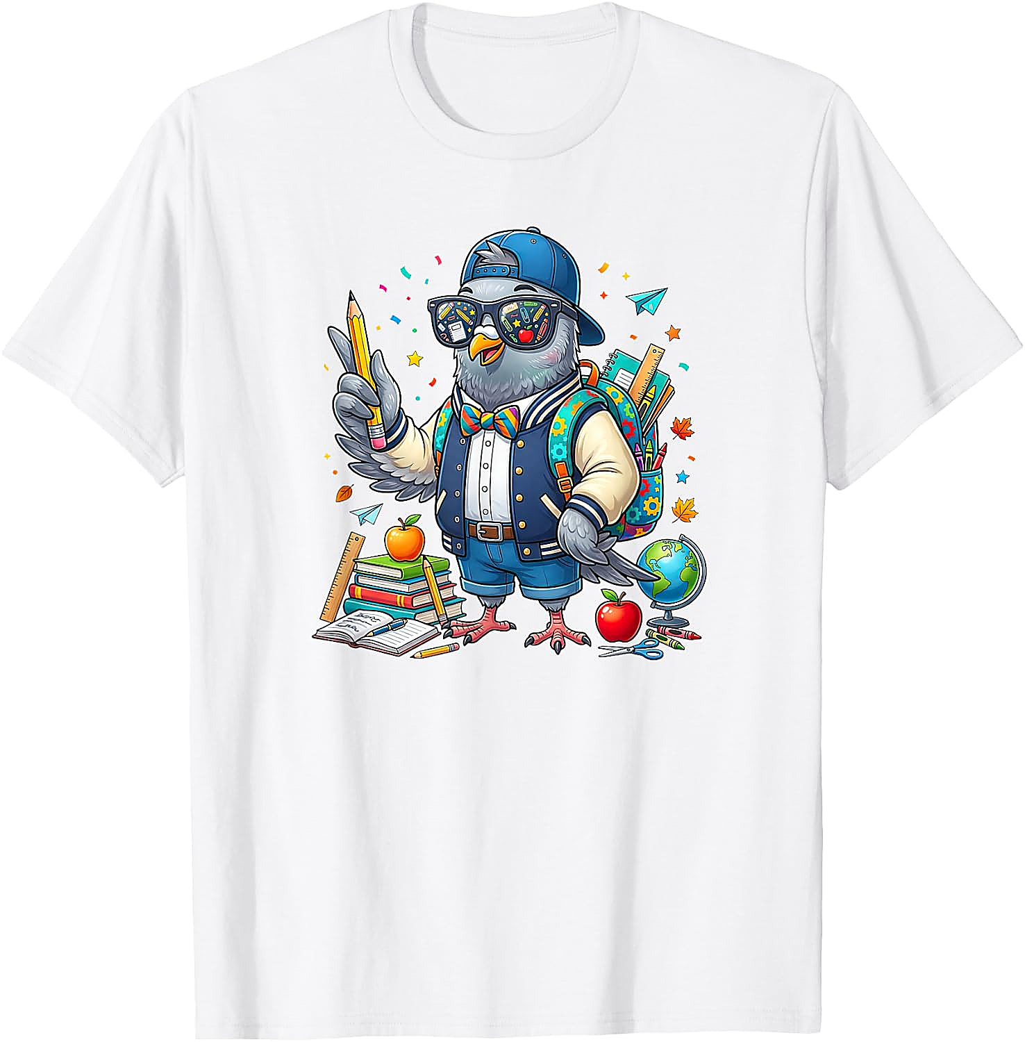 Funny Pigeon Back to School T-Shirt for Men Women Kids