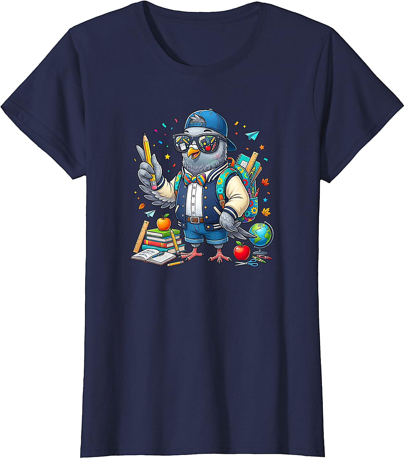 Funny Pigeon Back to School T-Shirt for Men Women Kids