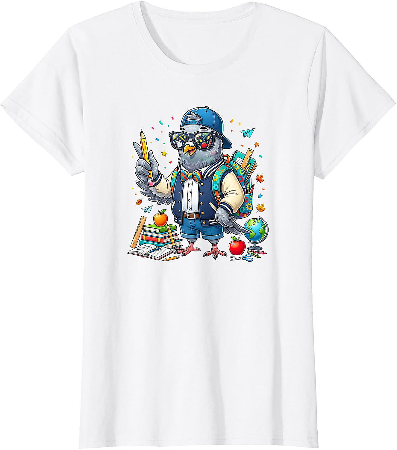 Funny Pigeon Back to School T-Shirt for Men Women Kids