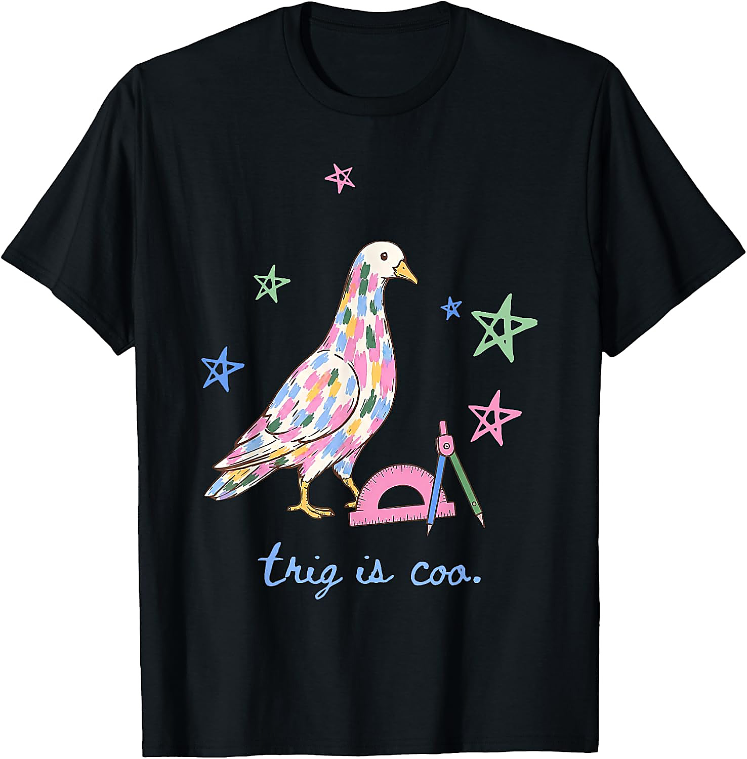 Funny Pigeon Math Teacher T-Shirt | Trig is Coo Tee