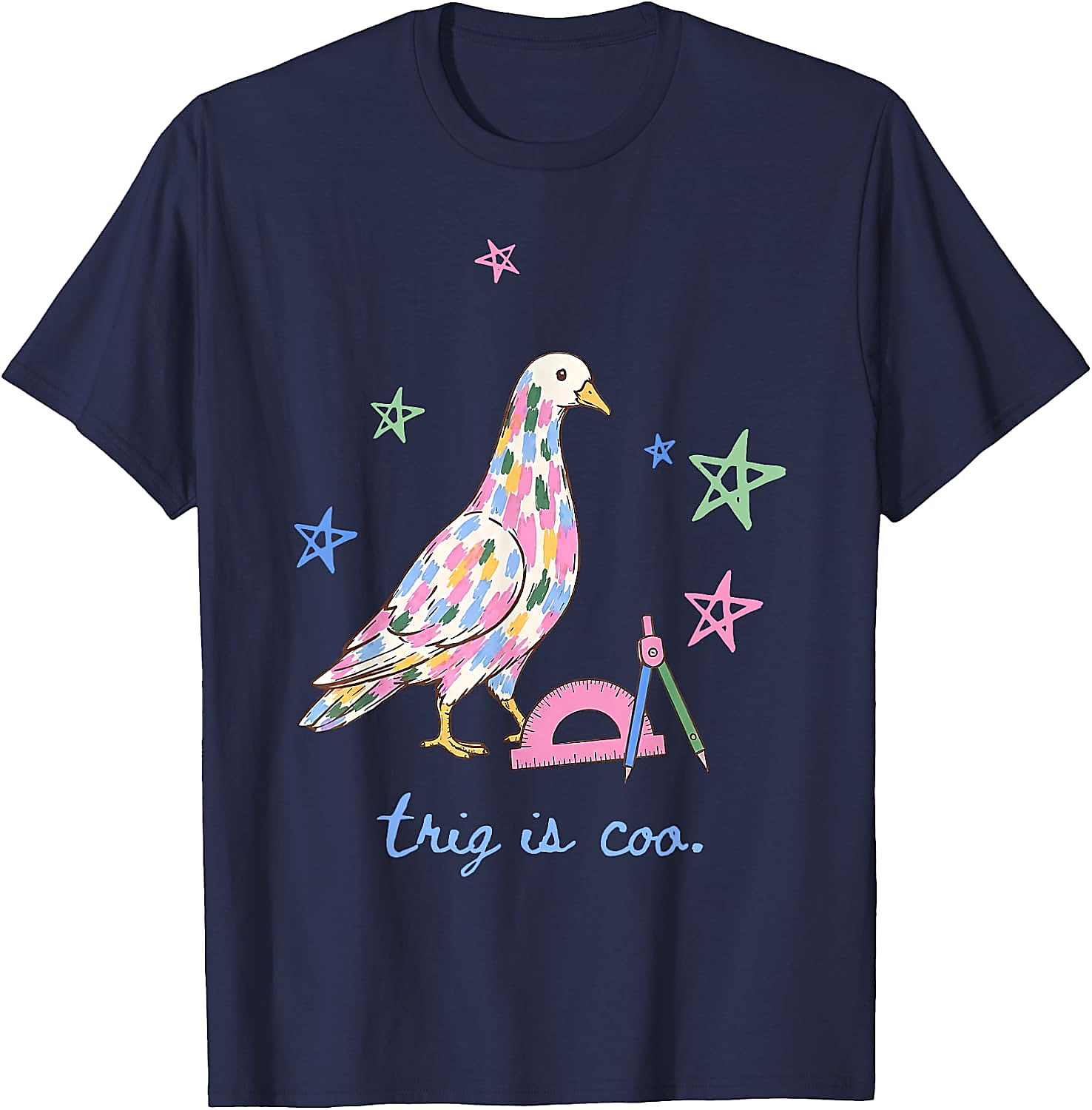 Funny Pigeon Math Teacher T-Shirt | Trig is Coo Tee