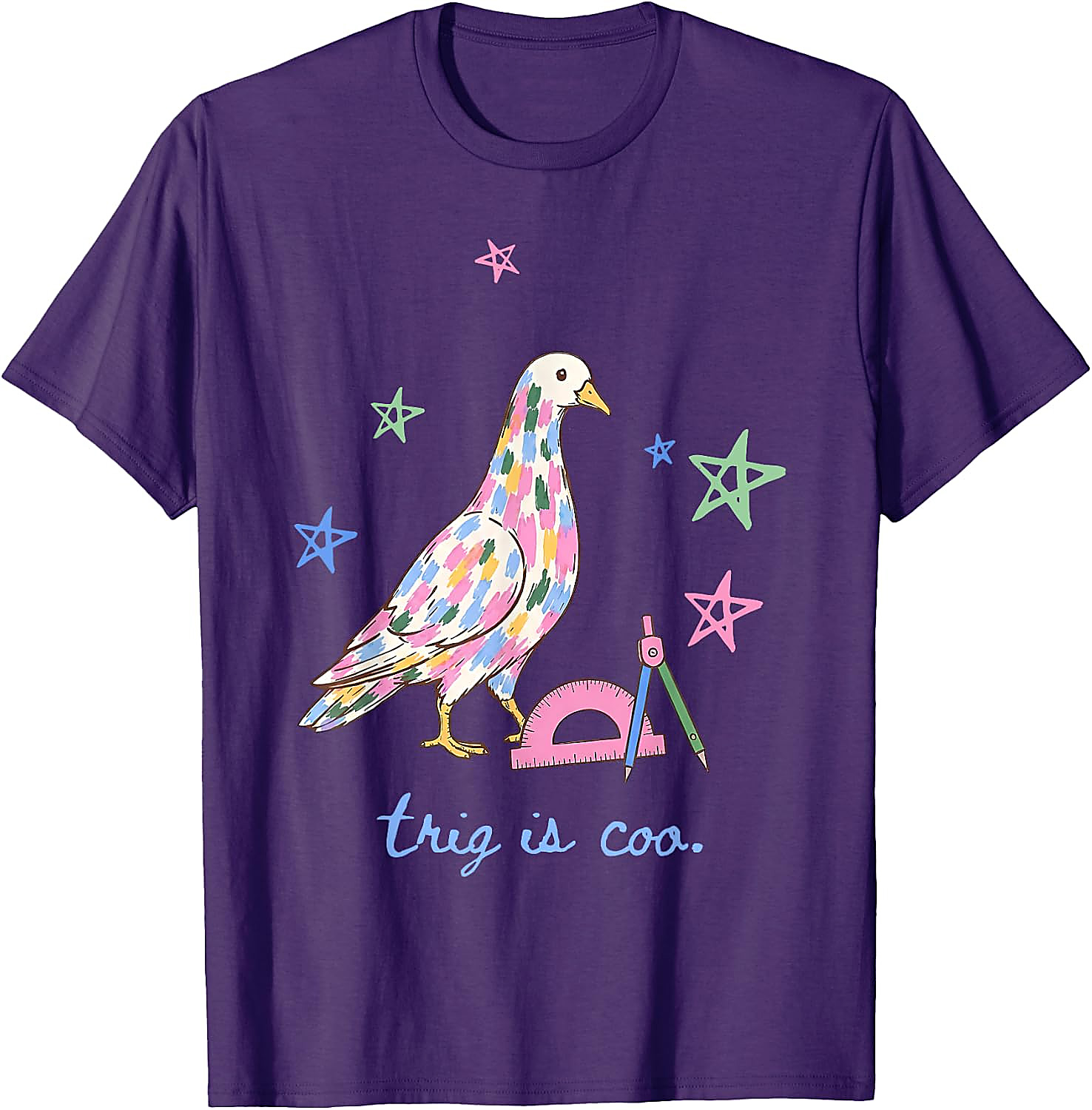 Funny Pigeon Math Teacher T-Shirt | Trig is Coo Tee