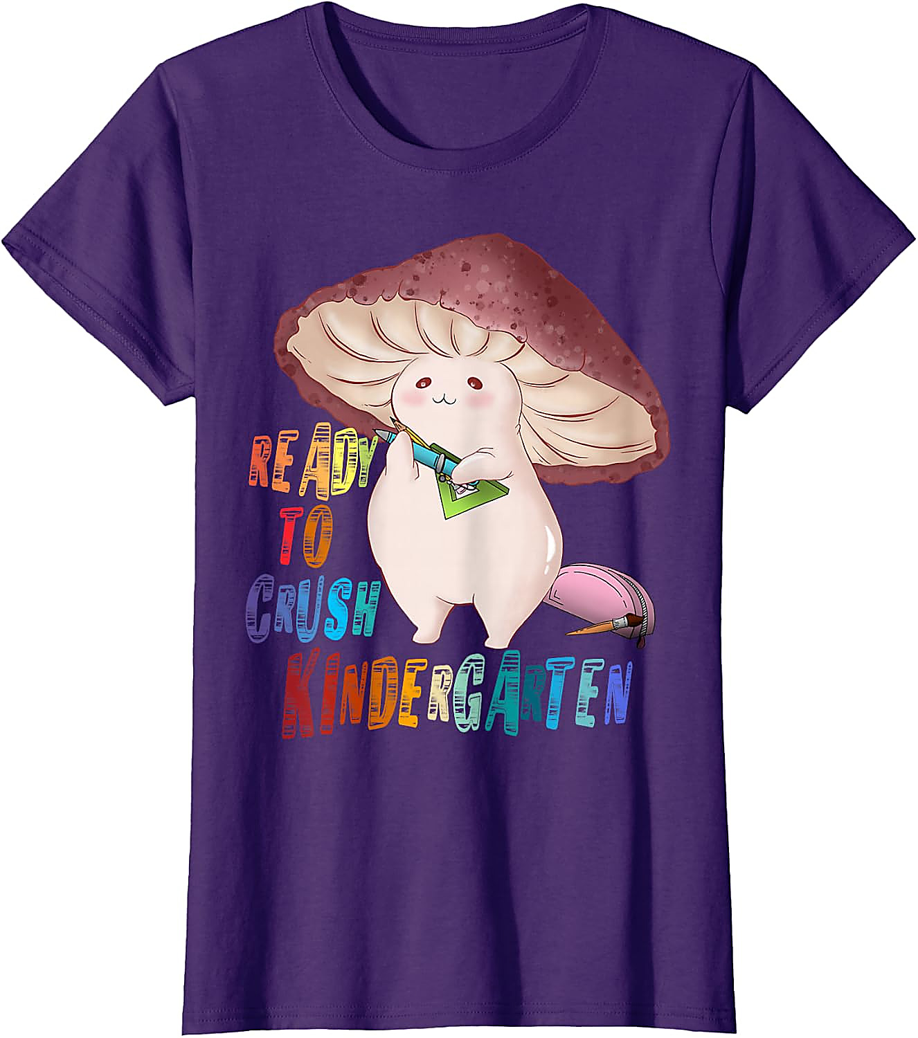 Ready to Crush Kindergarten Mushroom T-Shirt | Cute School Tee