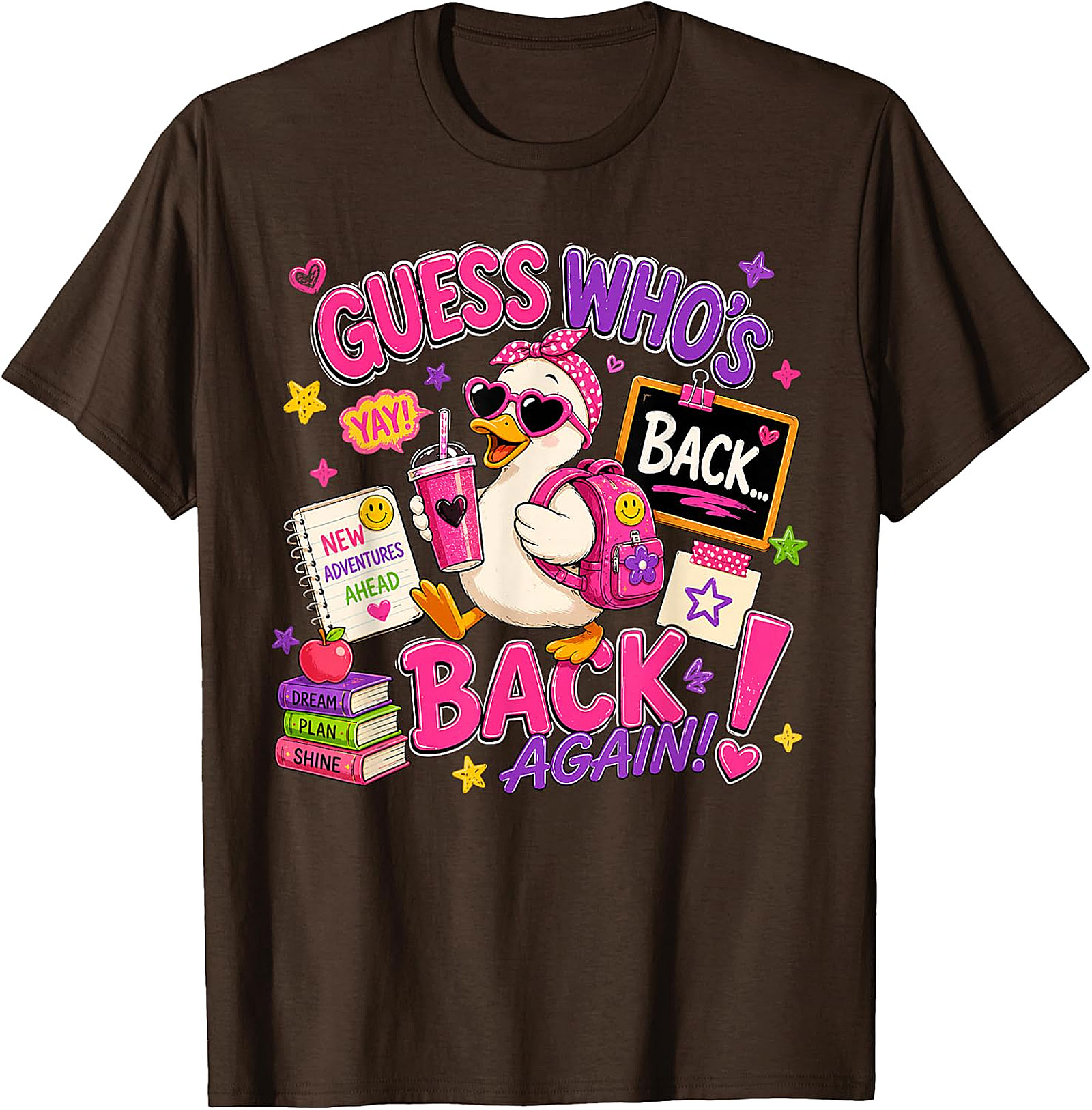 Guess Who's Back! Cute Duck Back-to-School Graphic Tee