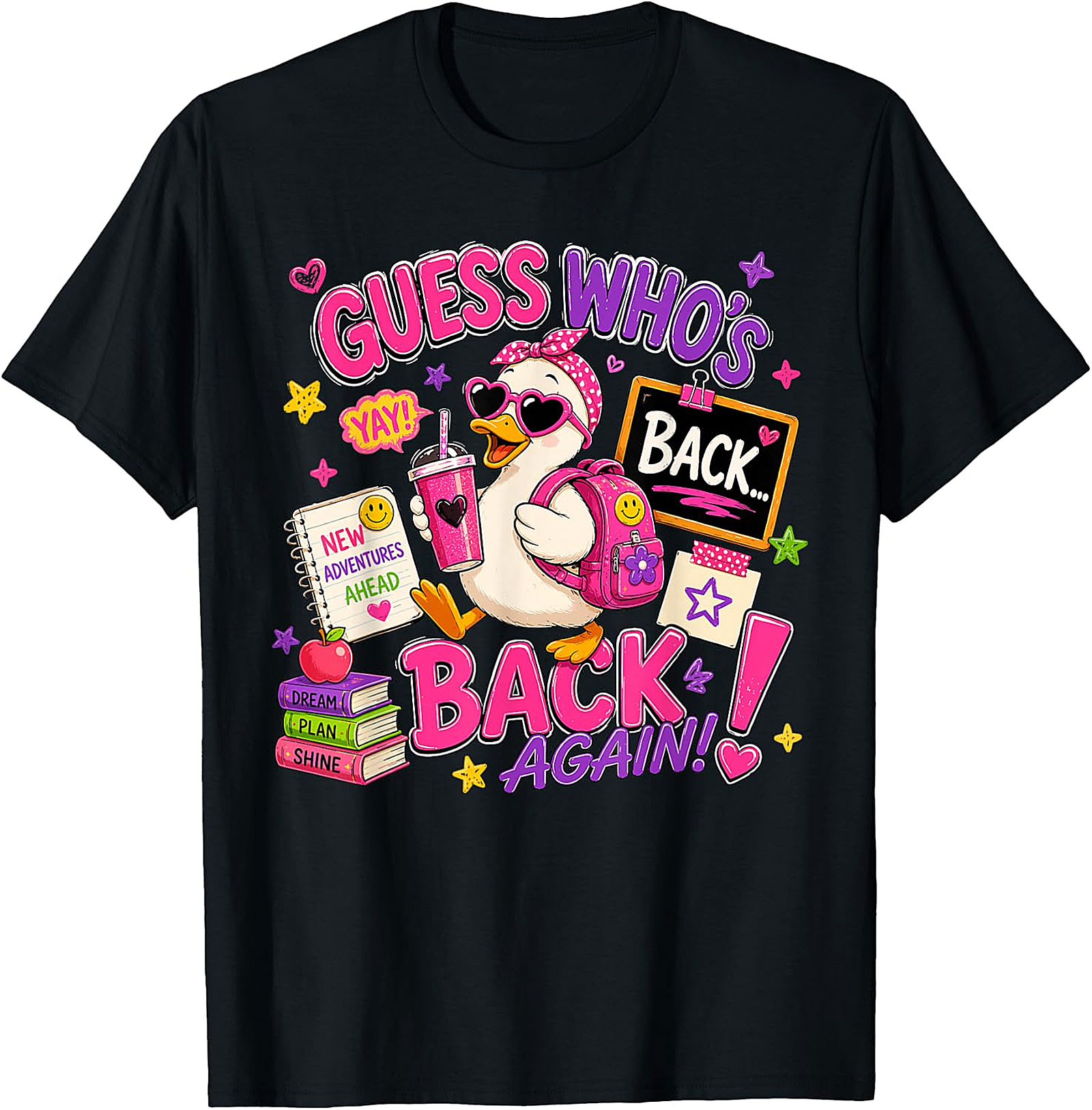 Guess Who's Back! Cute Duck Back-to-School Graphic Tee