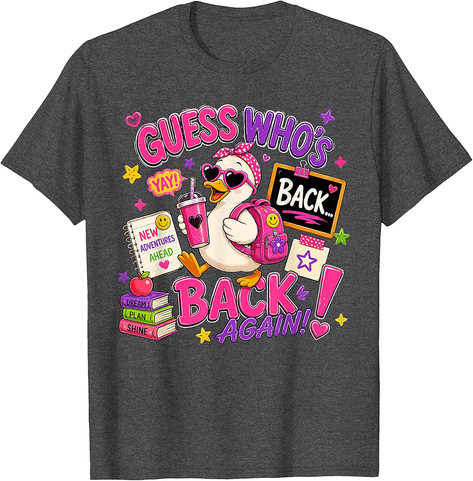 Guess Who's Back! Cute Duck Back-to-School Graphic Tee