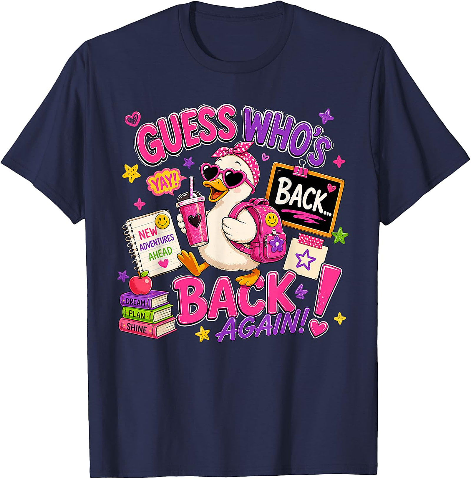Guess Who's Back! Cute Duck Back-to-School Graphic Tee