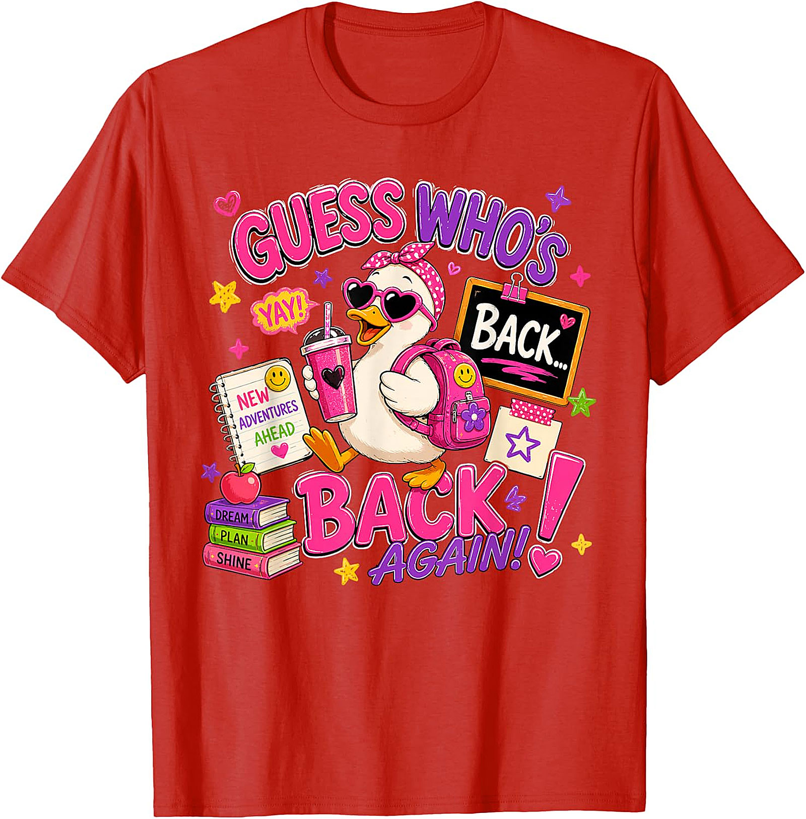 Guess Who's Back! Cute Duck Back-to-School Graphic Tee