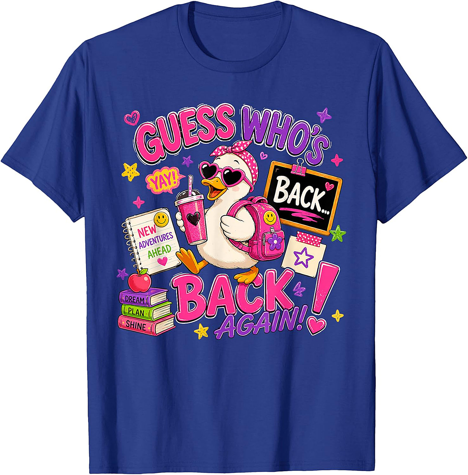 Guess Who's Back! Cute Duck Back-to-School Graphic Tee