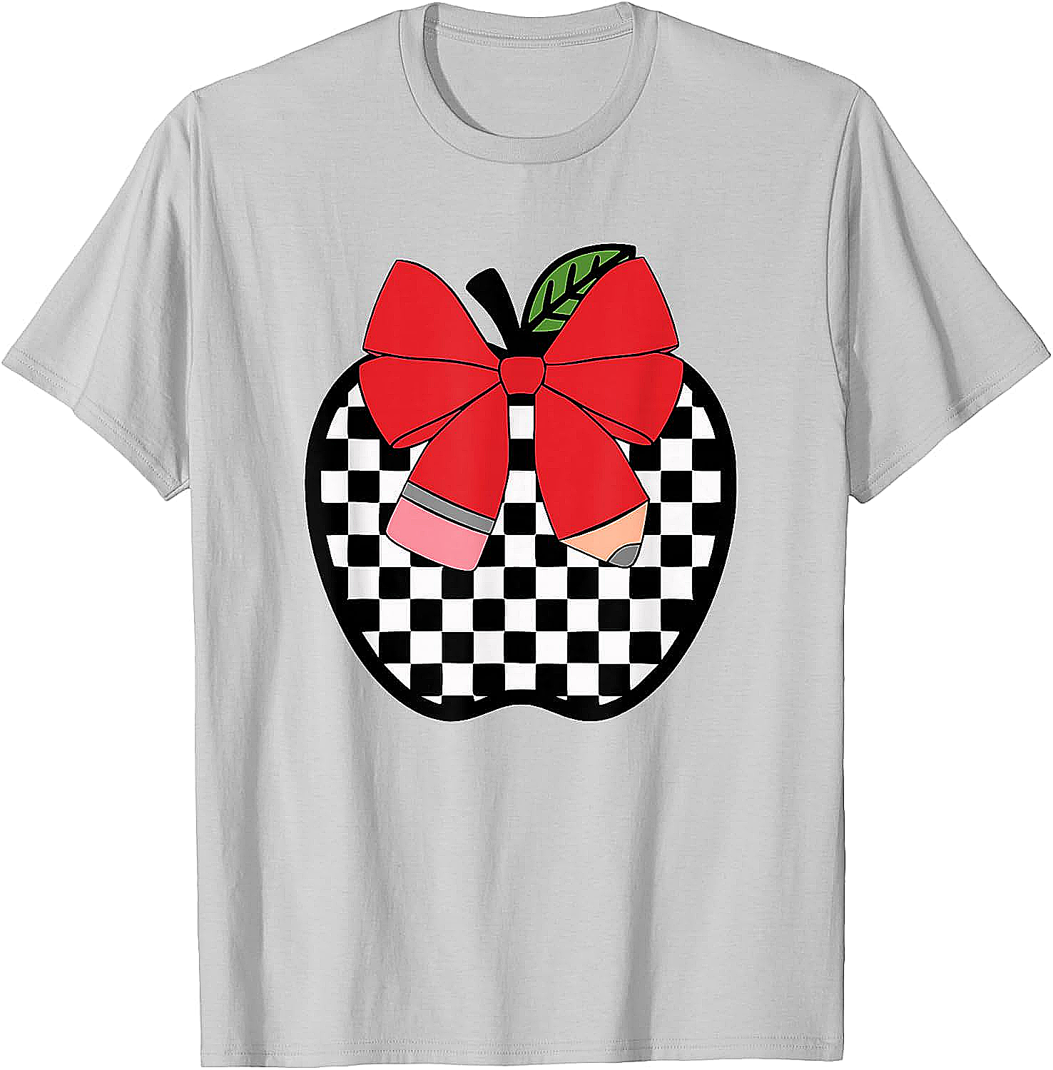 Retro Back to School Teacher Checkered Apple T-Shirt