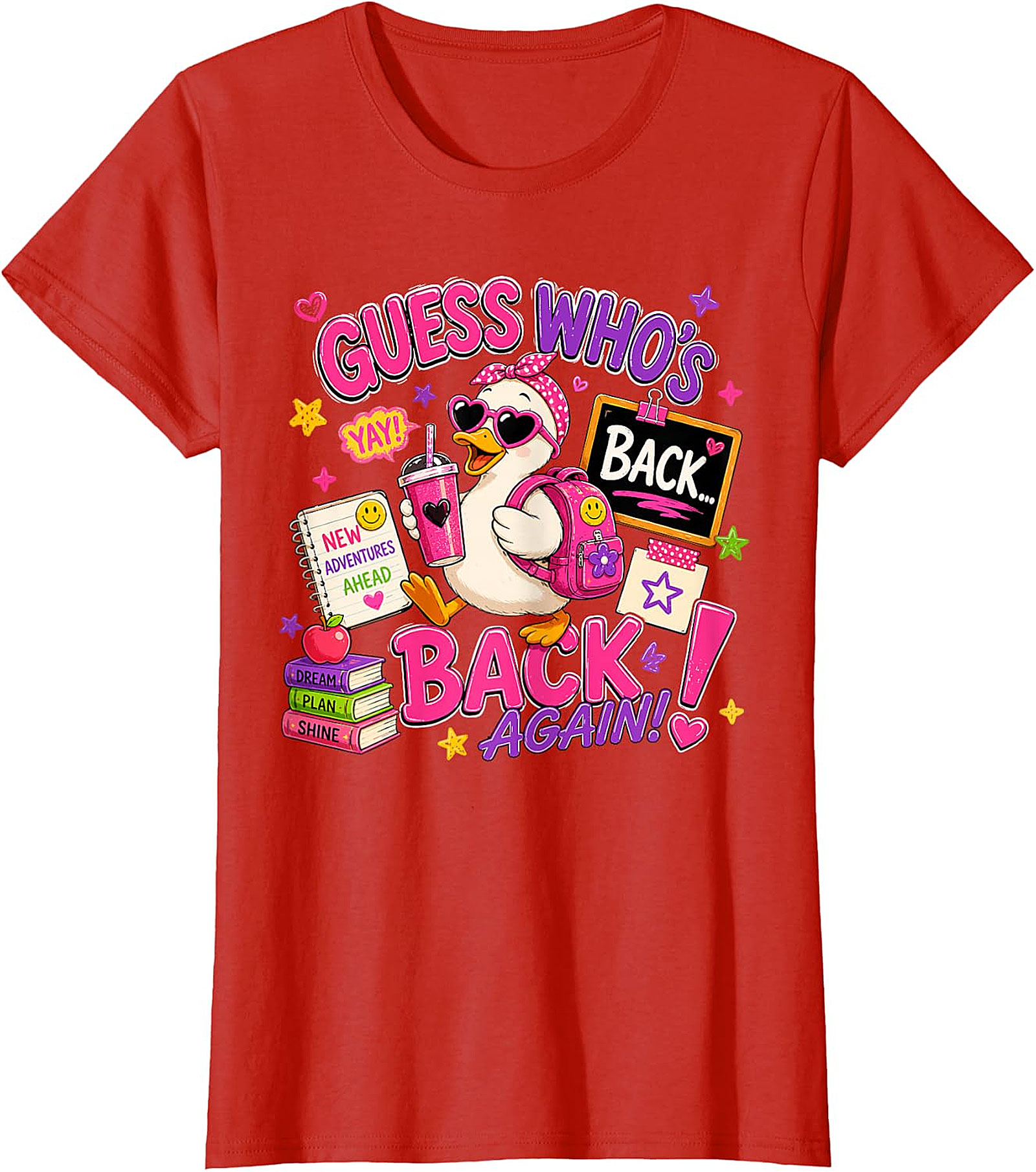 Guess Who's Back! Cute Duck Back-to-School Graphic Tee