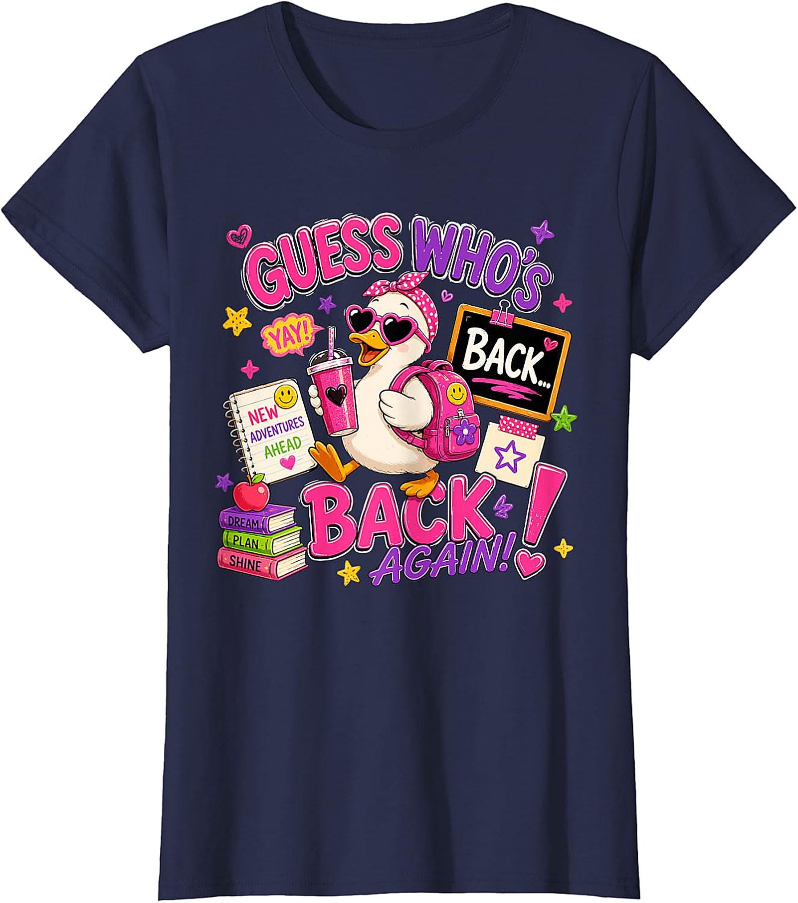 Guess Who's Back! Cute Duck Back-to-School Graphic Tee