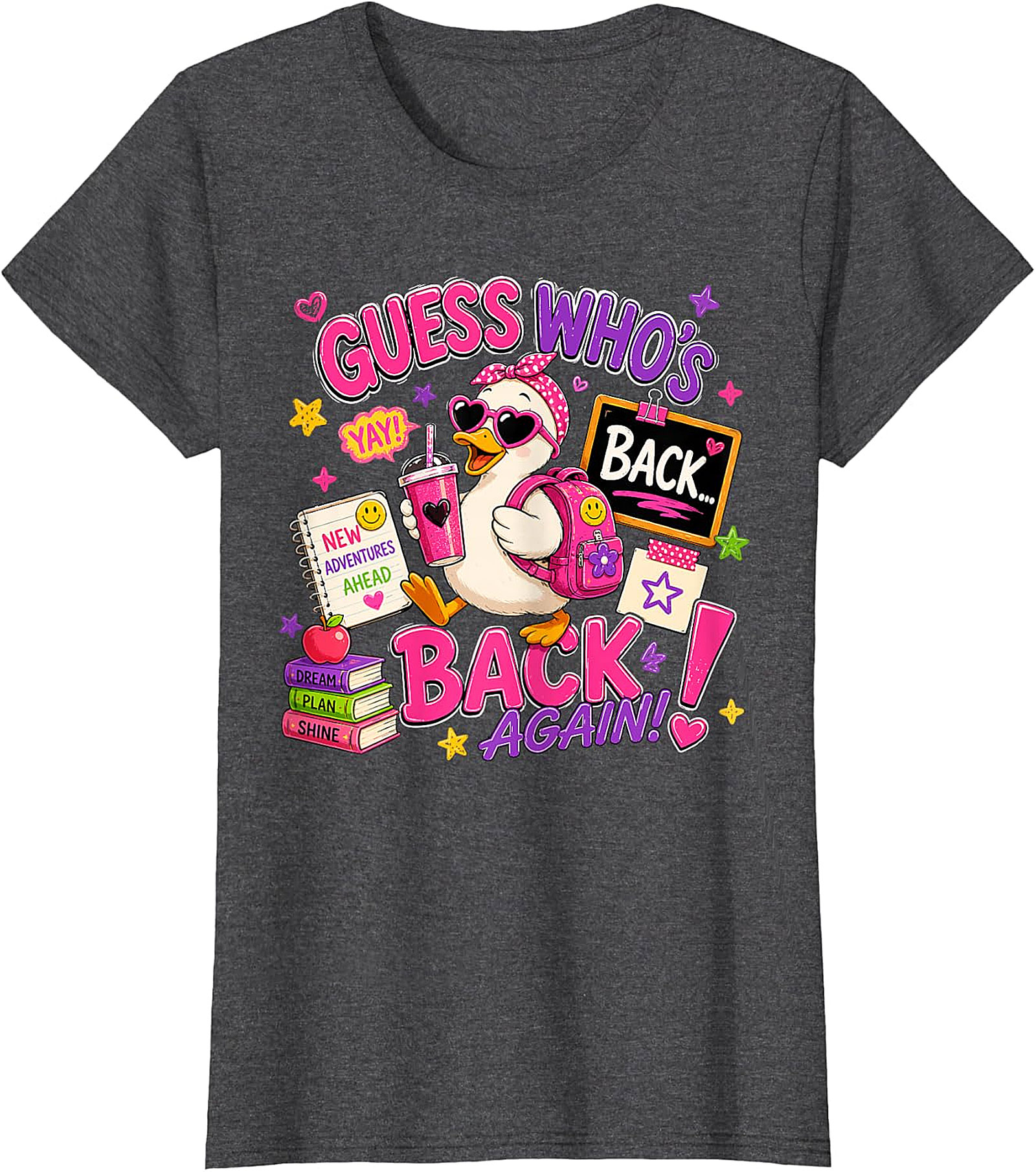 Guess Who's Back! Cute Duck Back-to-School Graphic Tee