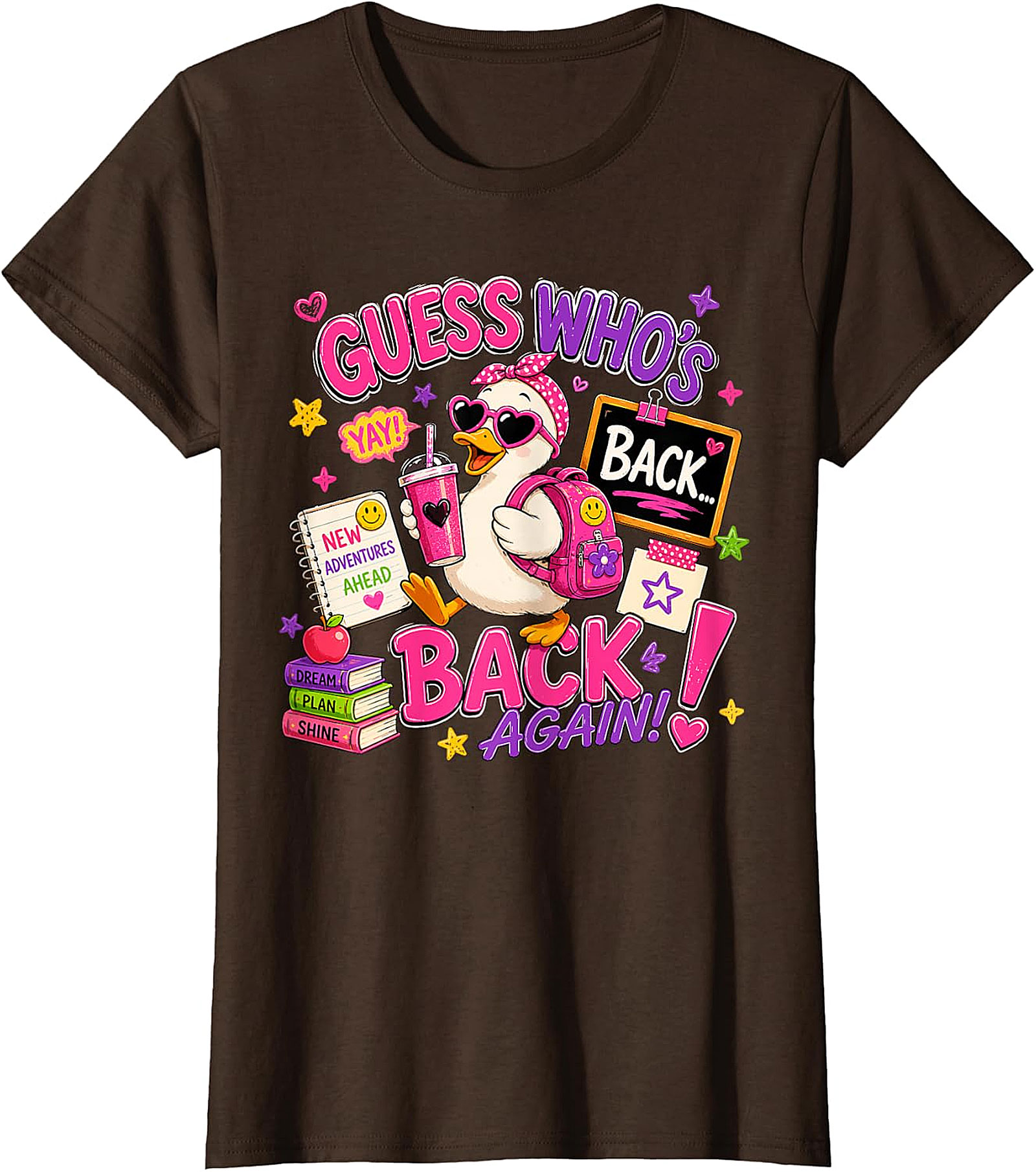Guess Who's Back! Cute Duck Back-to-School Graphic Tee
