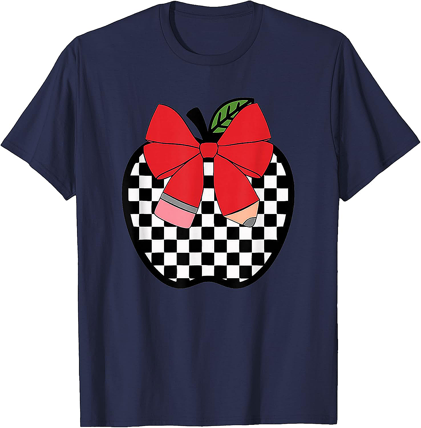 Retro Back to School Teacher Checkered Apple T-Shirt