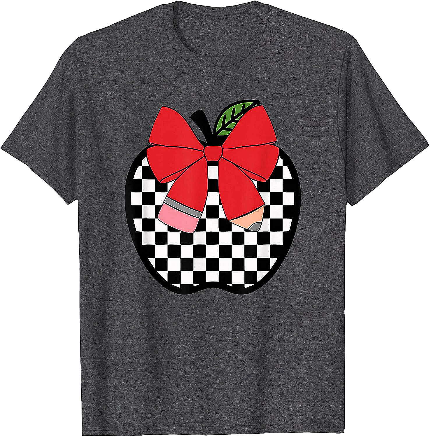 Retro Back to School Teacher Checkered Apple T-Shirt