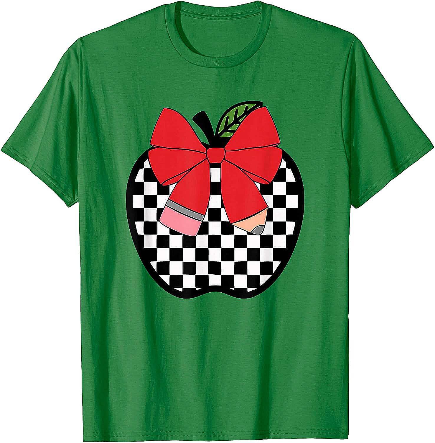 Retro Back to School Teacher Checkered Apple T-Shirt