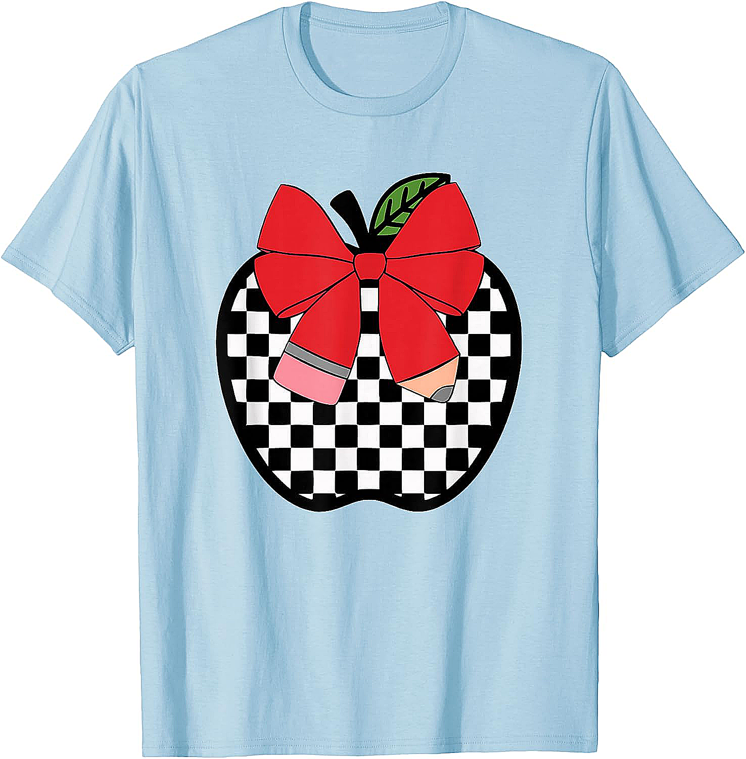 Retro Back to School Teacher Checkered Apple T-Shirt