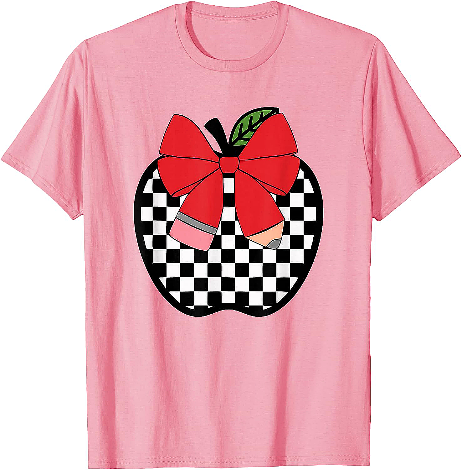 Retro Back to School Teacher Checkered Apple T-Shirt