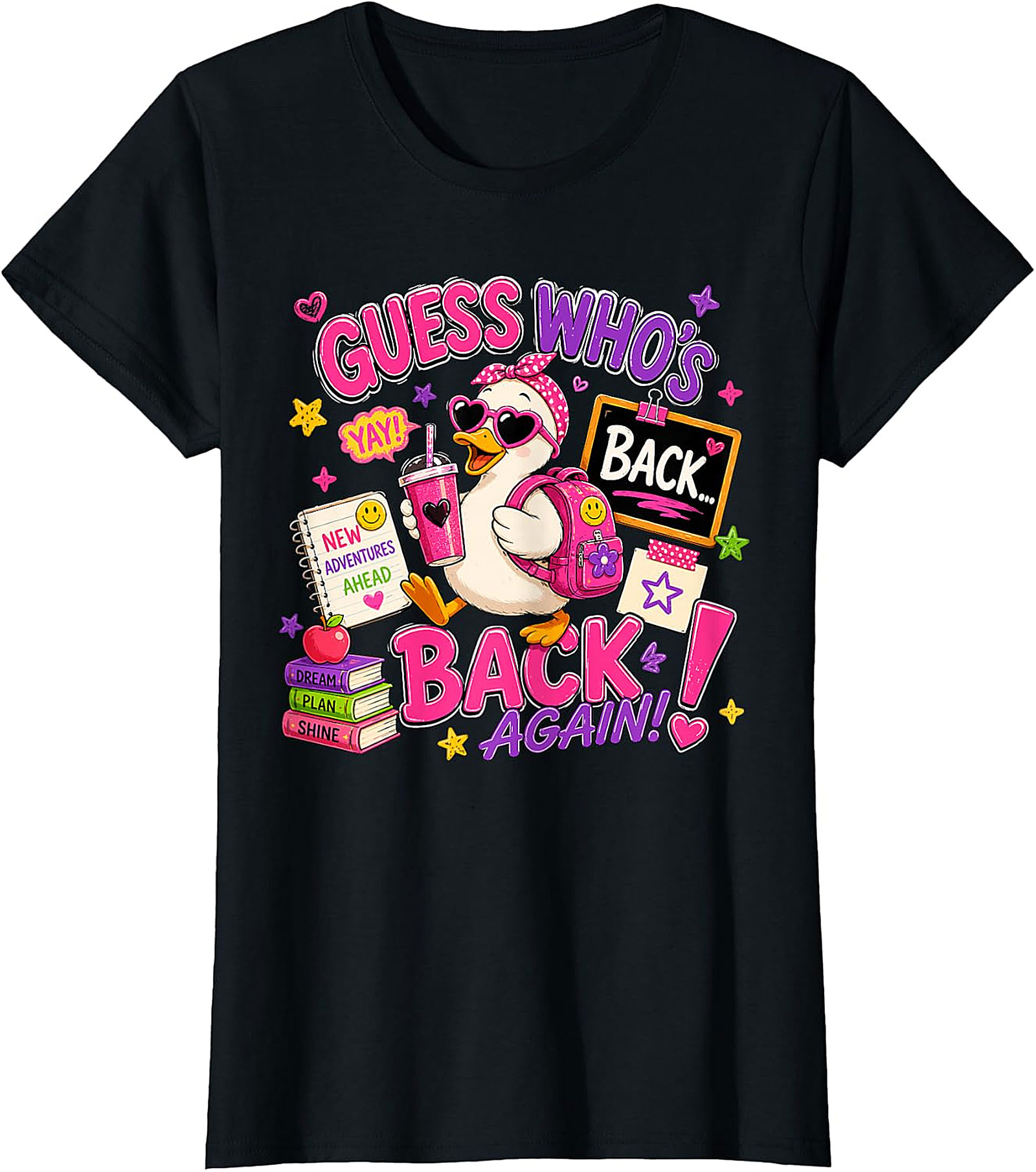 Guess Who's Back! Cute Duck Back-to-School Graphic Tee