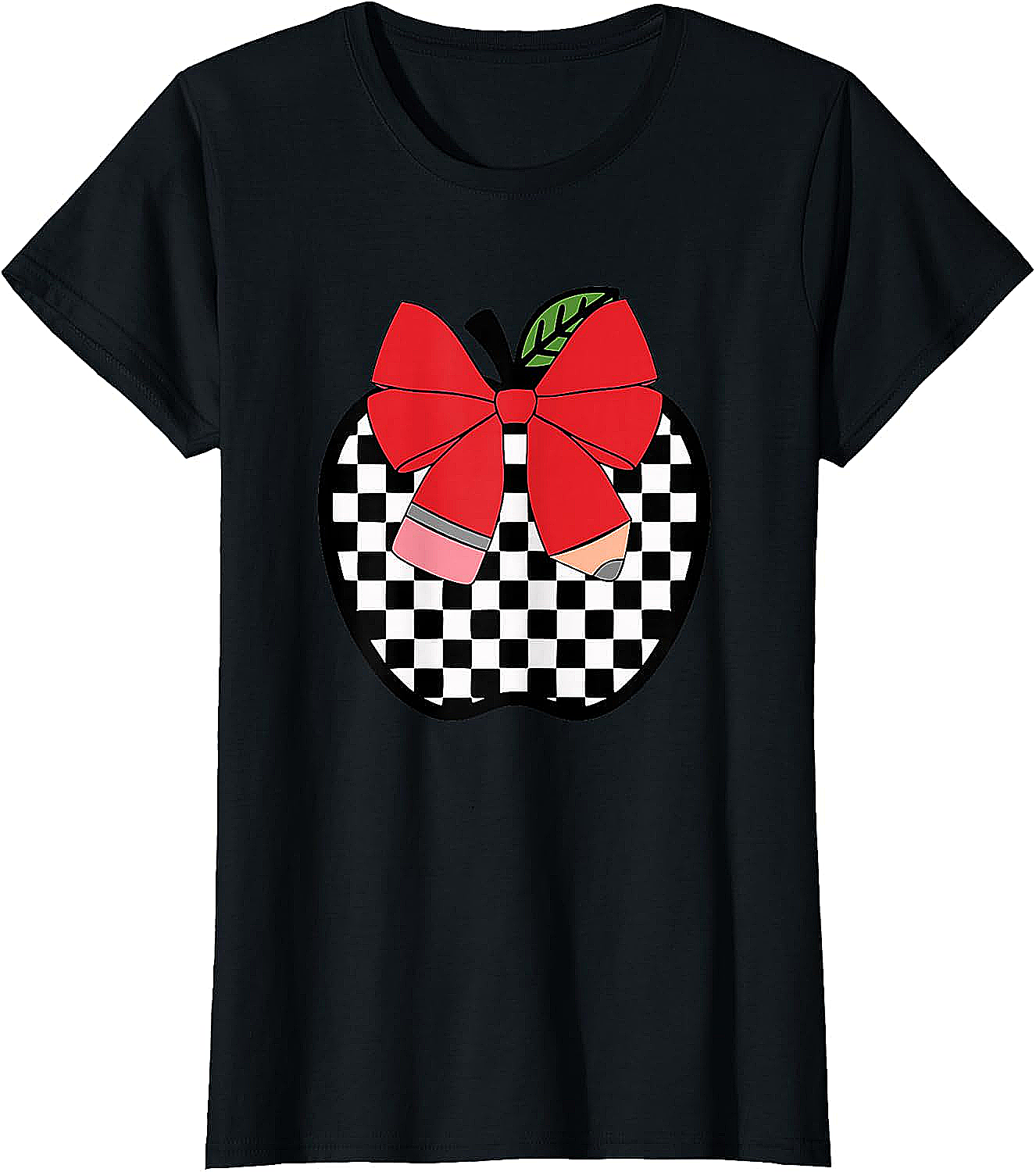 Retro Back to School Teacher Checkered Apple T-Shirt