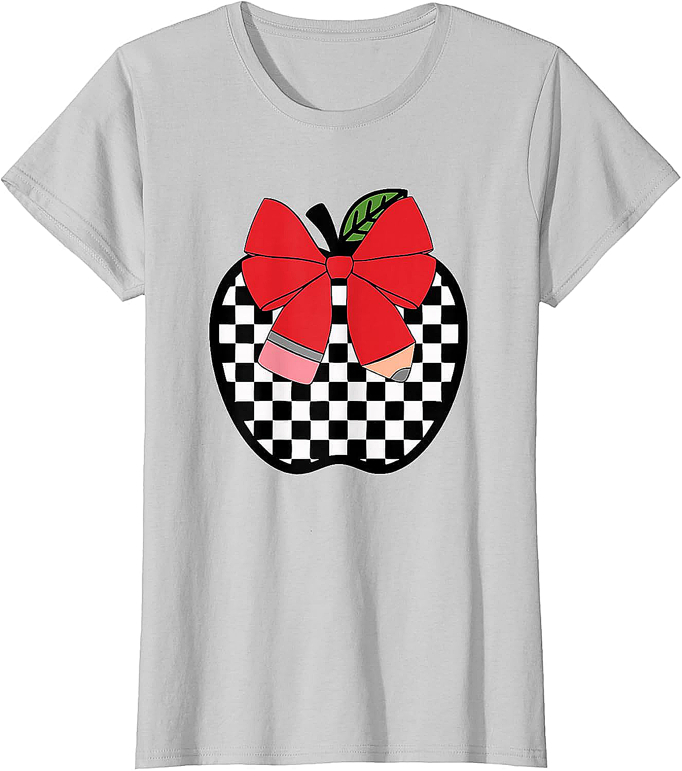 Retro Back to School Teacher Checkered Apple T-Shirt