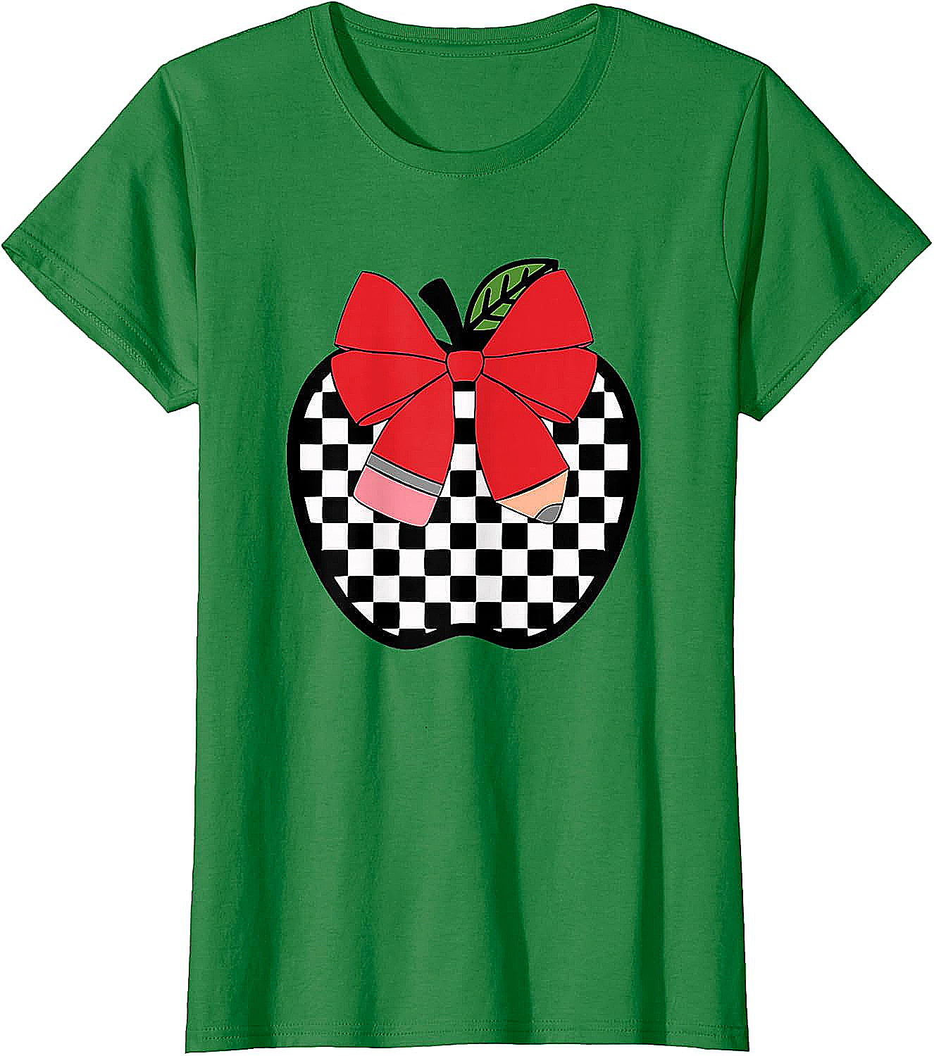 Retro Back to School Teacher Checkered Apple T-Shirt