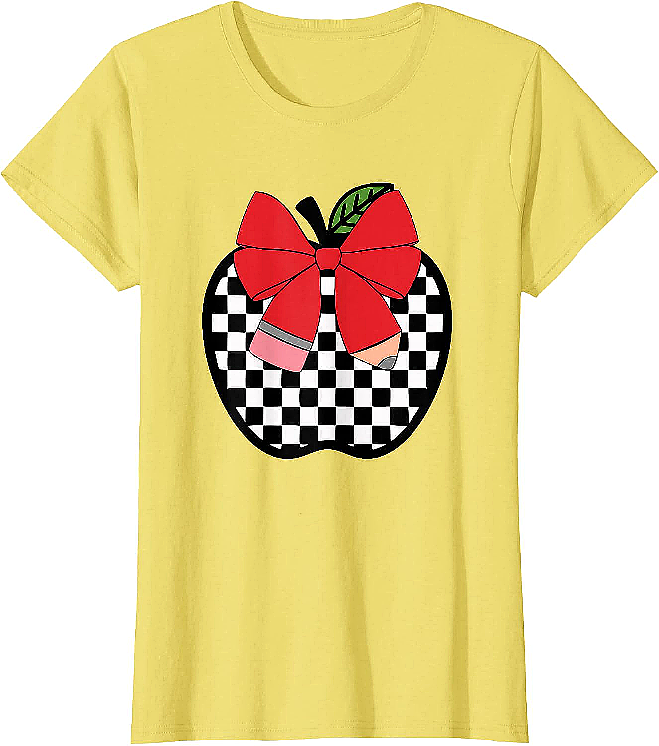 Retro Back to School Teacher Checkered Apple T-Shirt