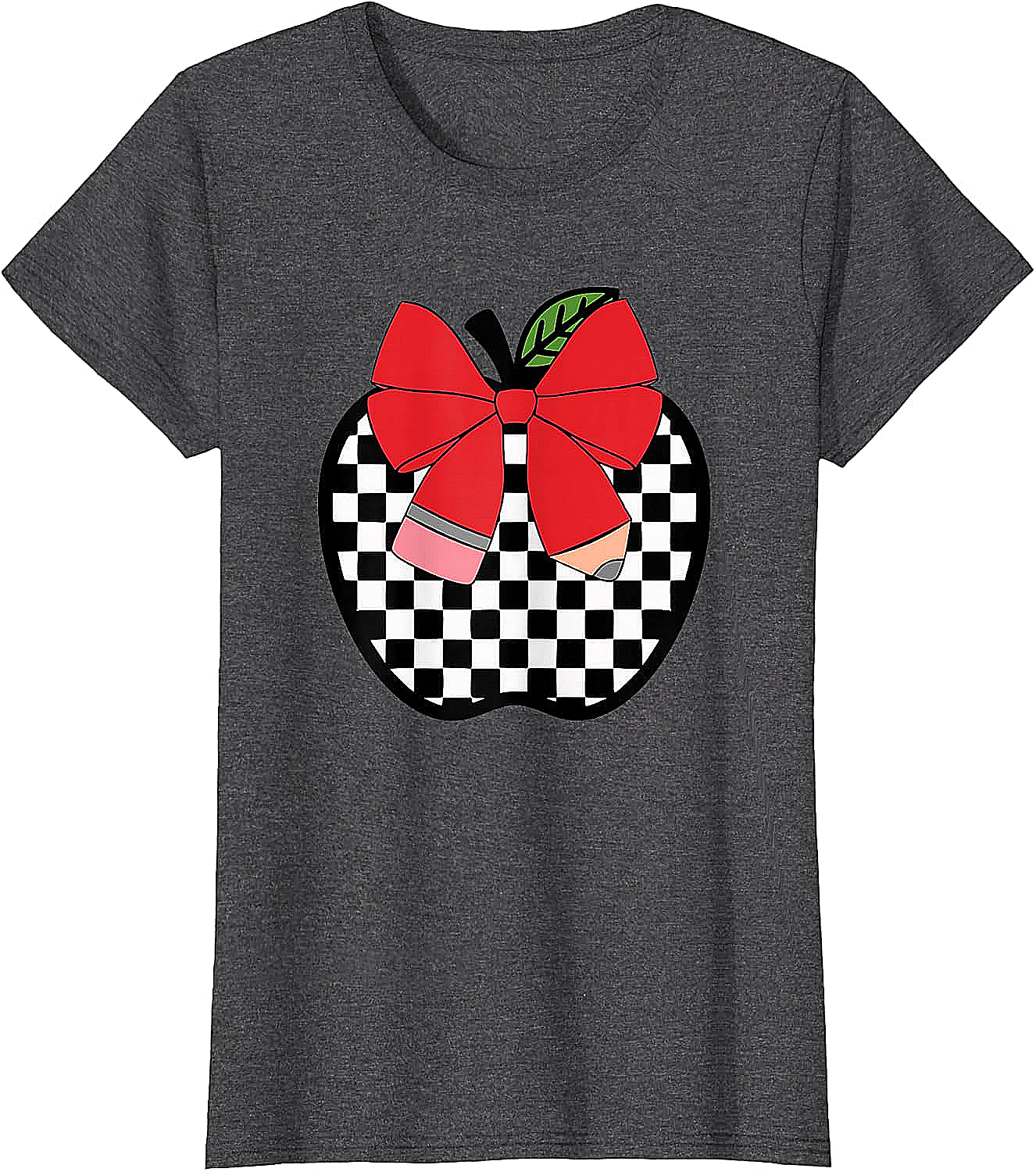 Retro Back to School Teacher Checkered Apple T-Shirt
