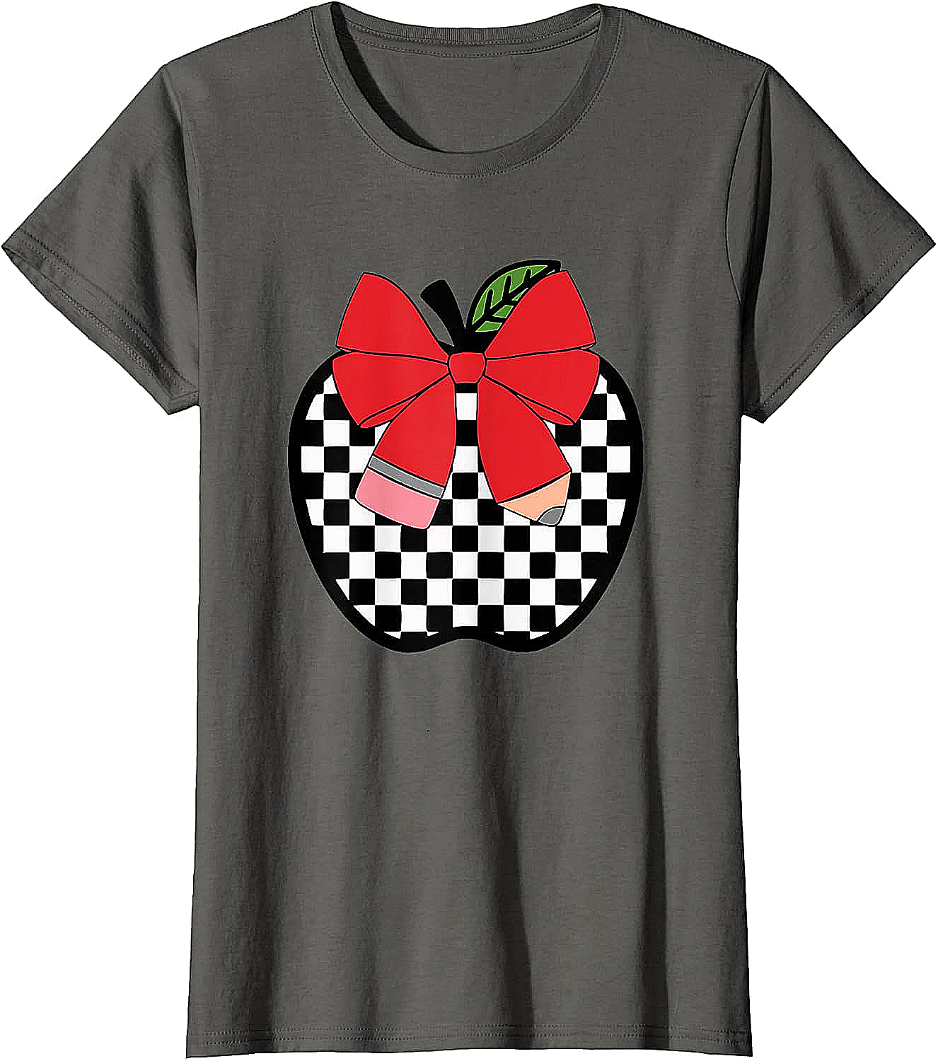 Retro Back to School Teacher Checkered Apple T-Shirt