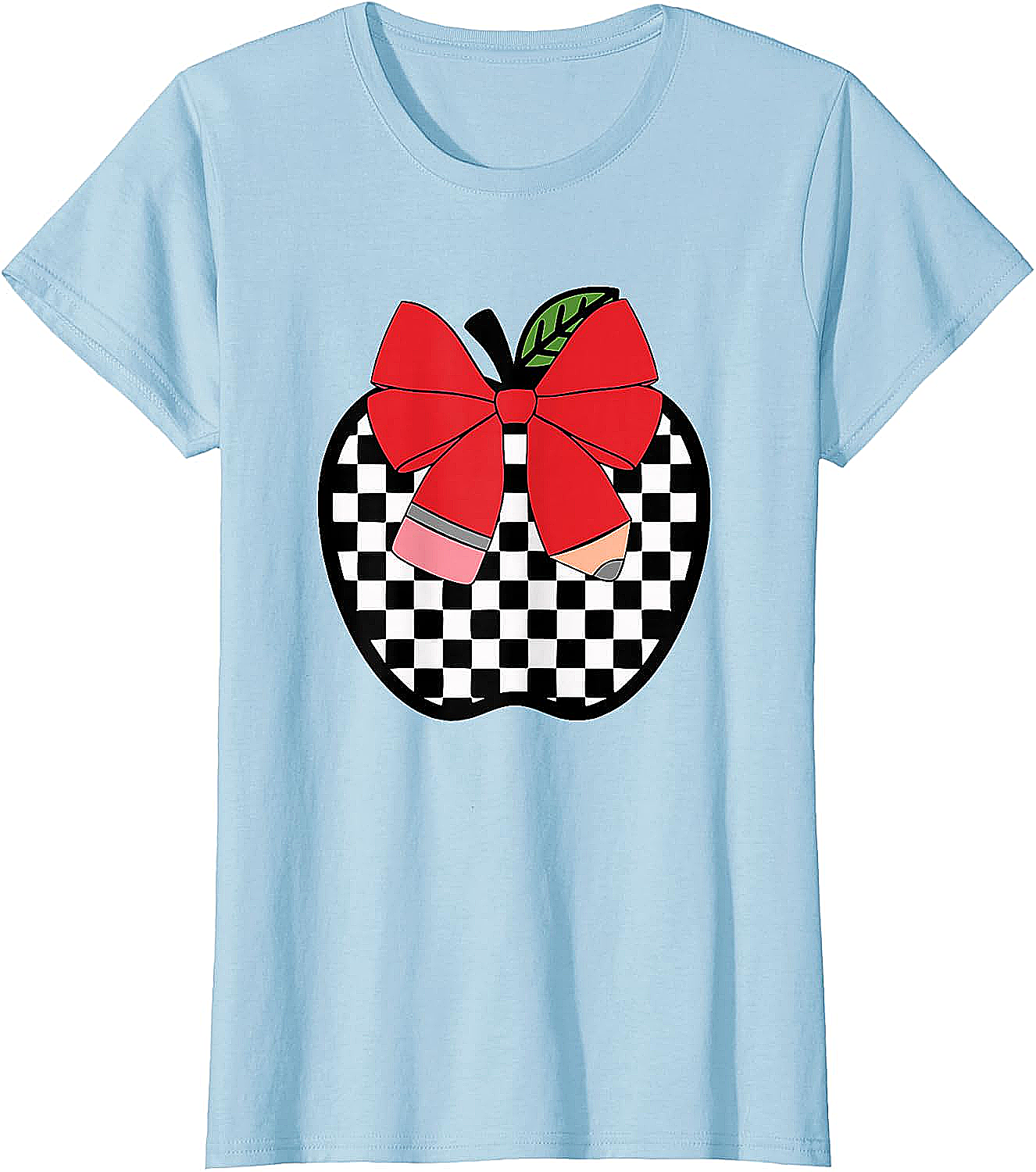 Retro Back to School Teacher Checkered Apple T-Shirt