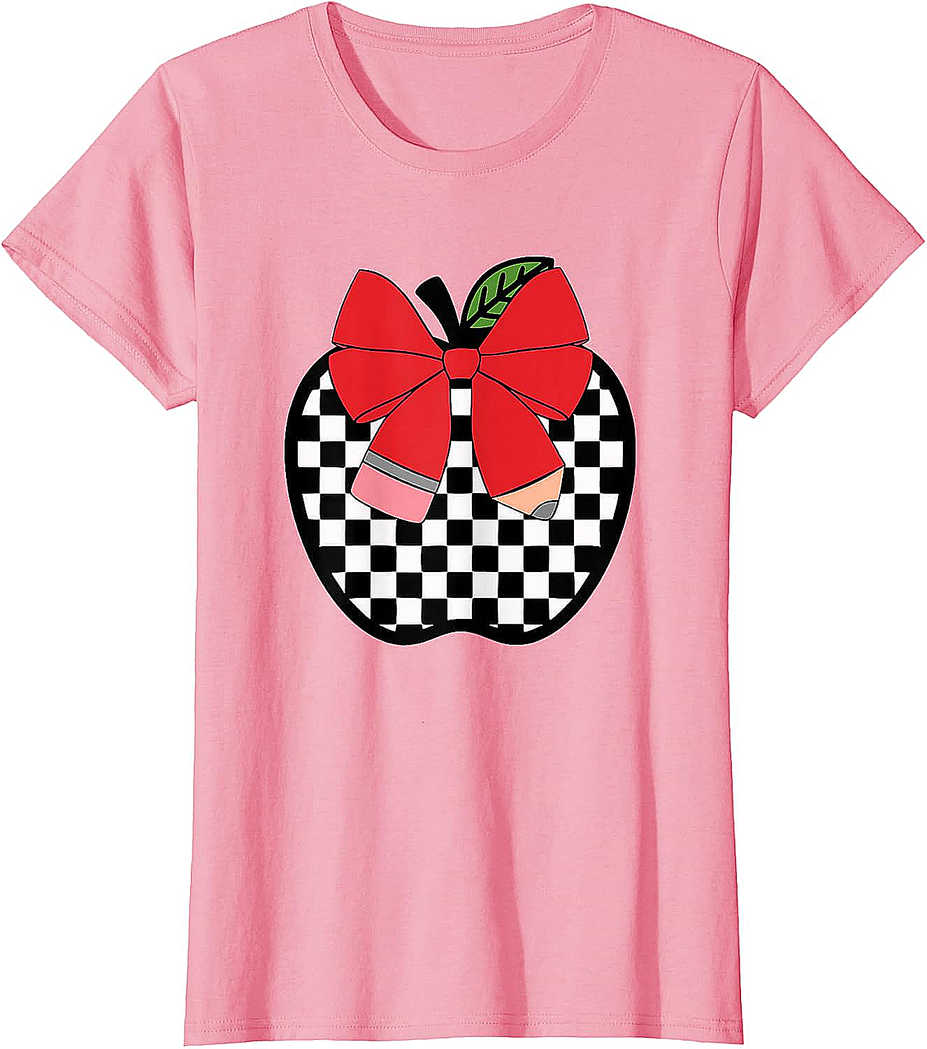 Retro Back to School Teacher Checkered Apple T-Shirt