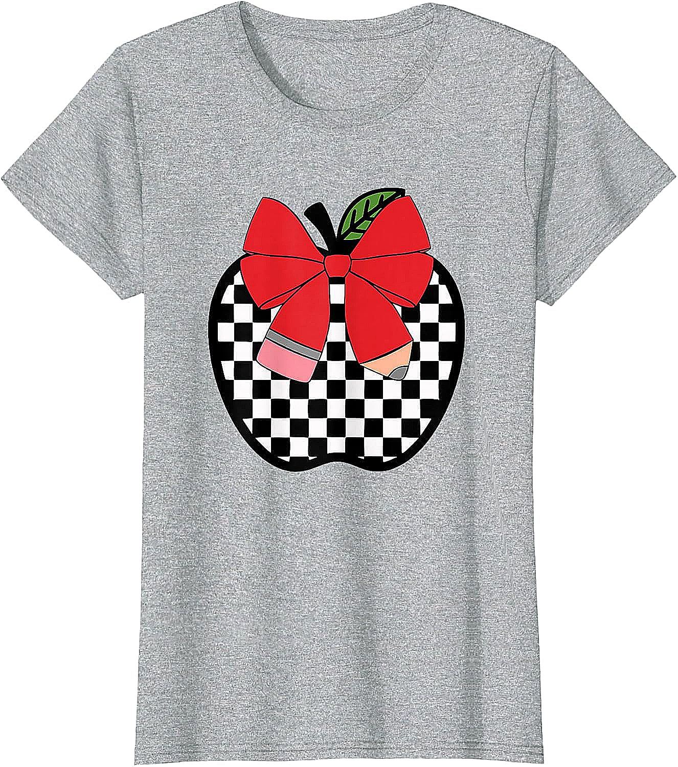 Retro Back to School Teacher Checkered Apple T-Shirt