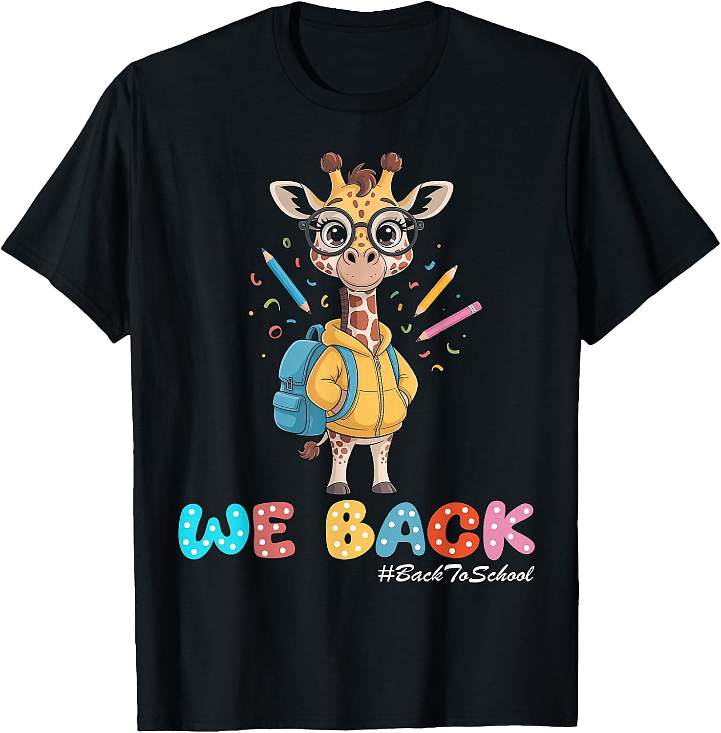 Back To School Giraffe T-Shirt | Cute First Day Student Tee