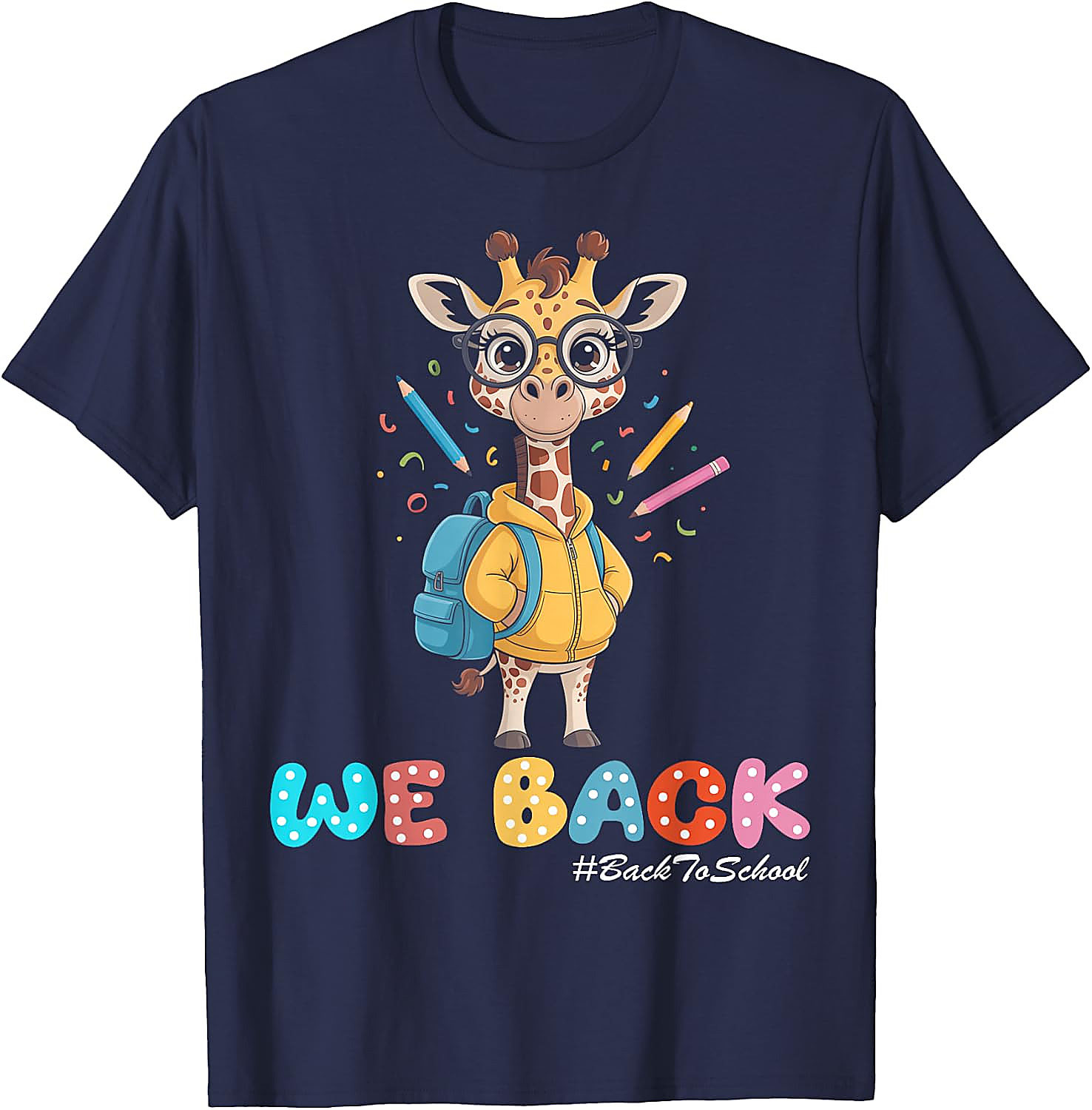 Back To School Giraffe T-Shirt | Cute First Day Student Tee