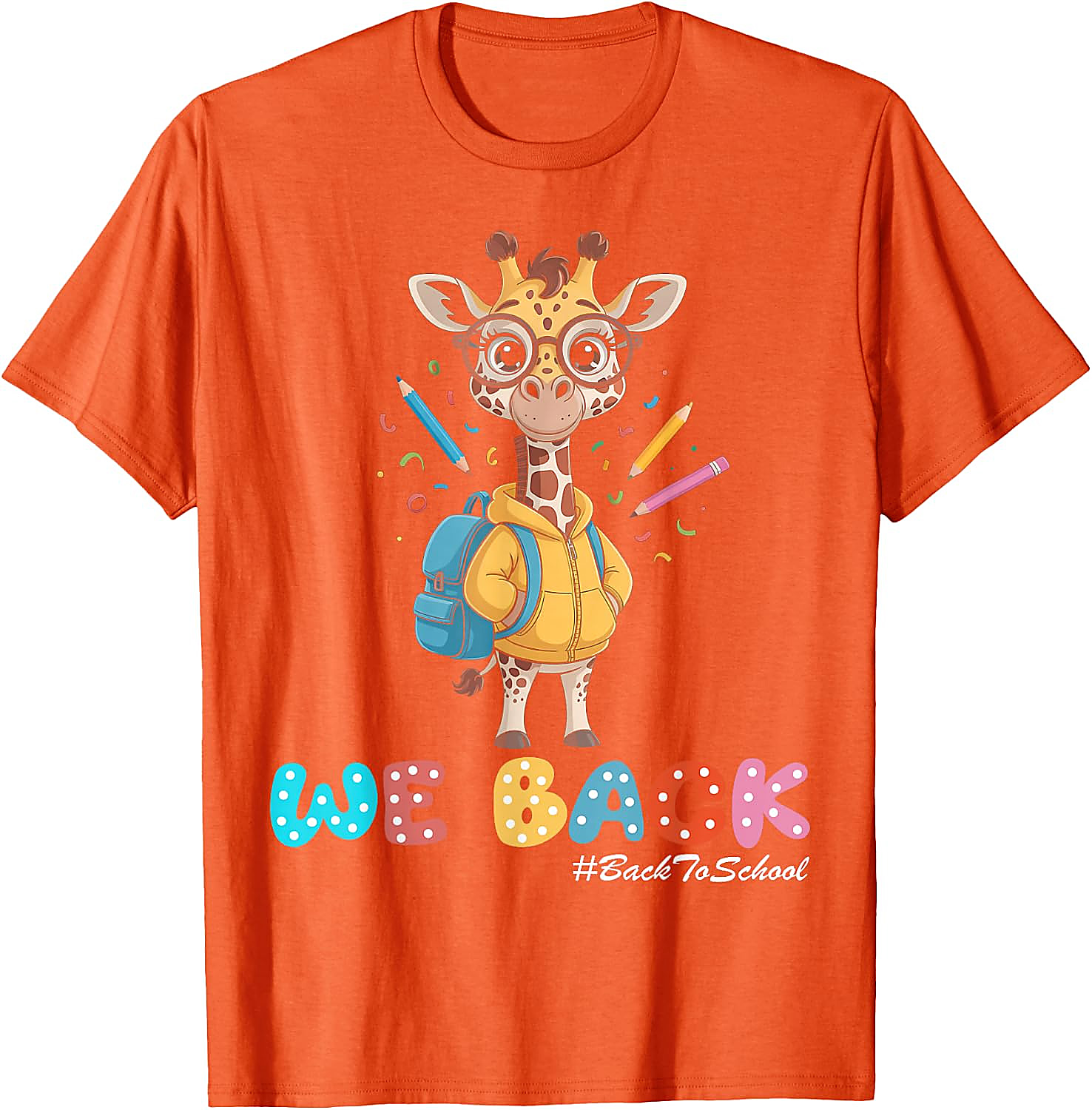Back To School Giraffe T-Shirt | Cute First Day Student Tee
