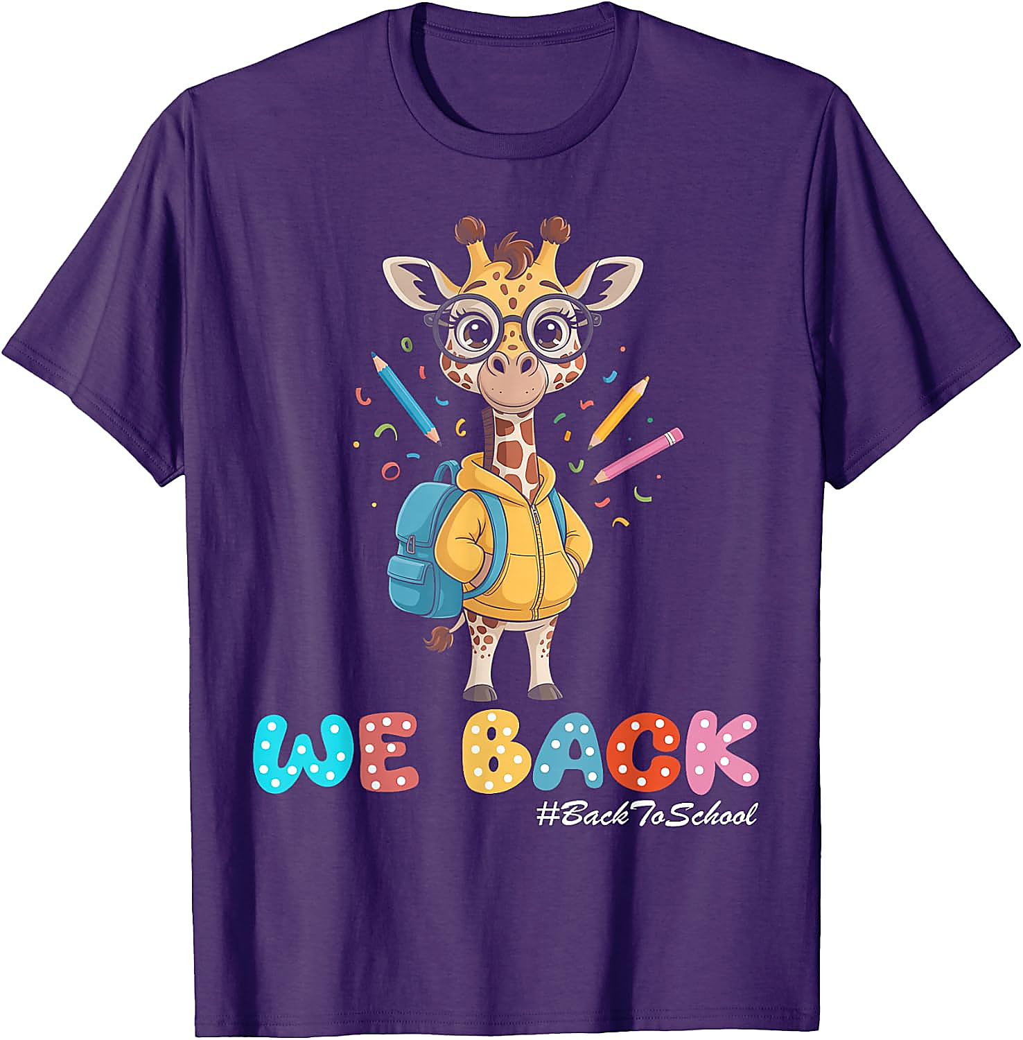 Back To School Giraffe T-Shirt | Cute First Day Student Tee