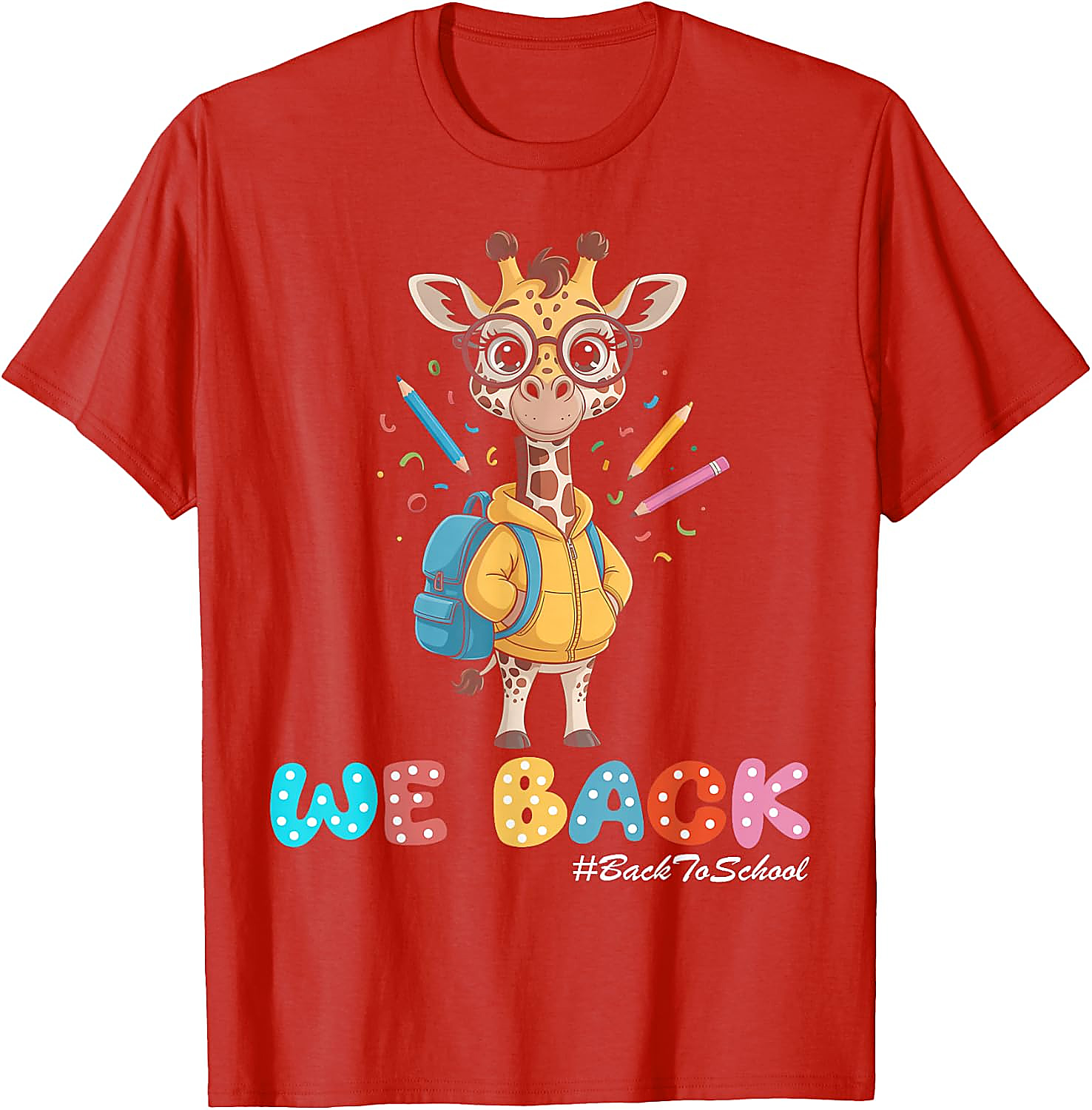 Back To School Giraffe T-Shirt | Cute First Day Student Tee