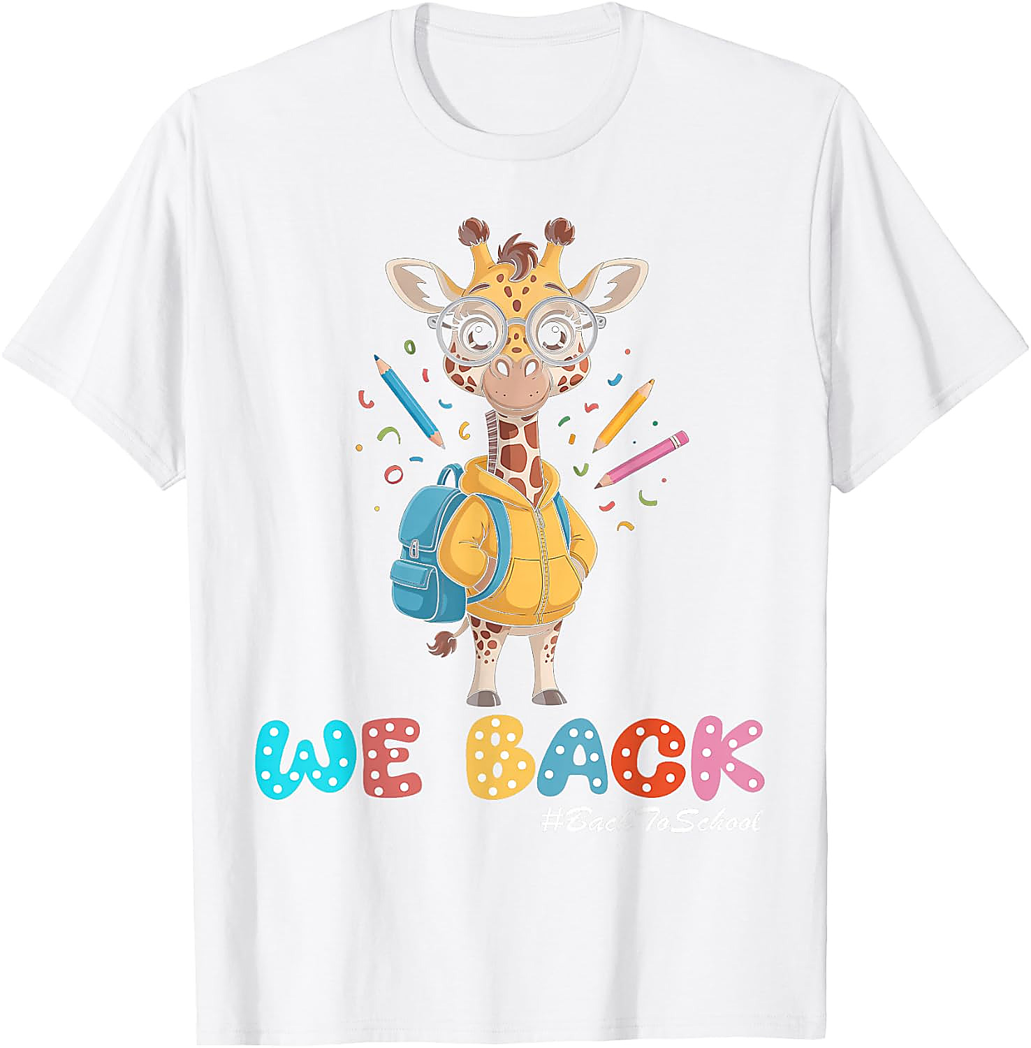 Back To School Giraffe T-Shirt | Cute First Day Student Tee
