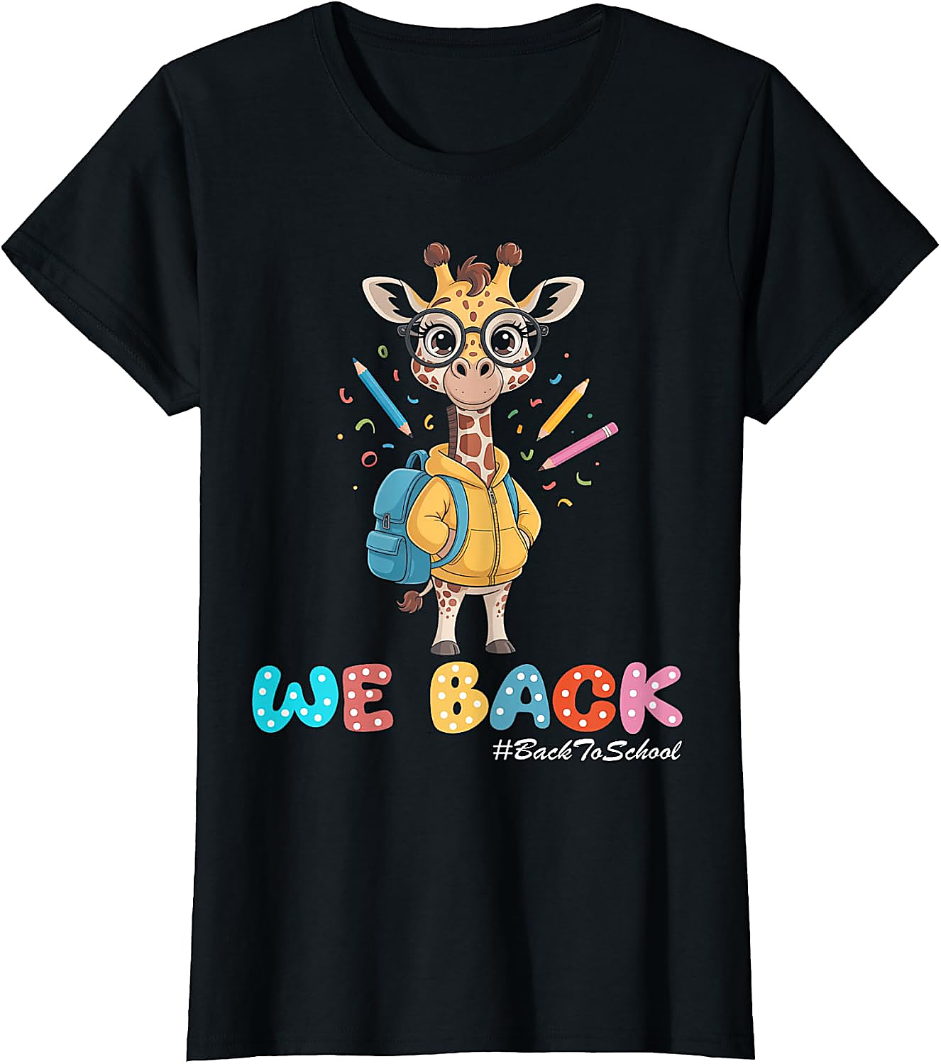 Back To School Giraffe T-Shirt | Cute First Day Student Tee