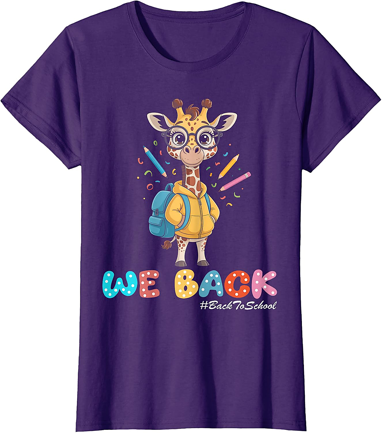 Back To School Giraffe T-Shirt | Cute First Day Student Tee
