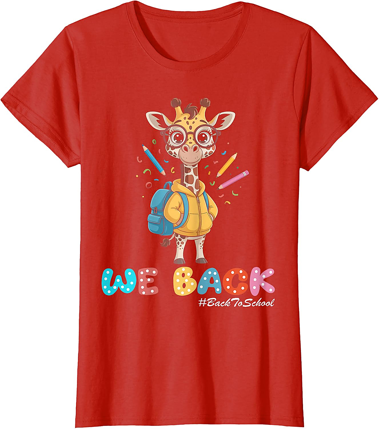 Back To School Giraffe T-Shirt | Cute First Day Student Tee